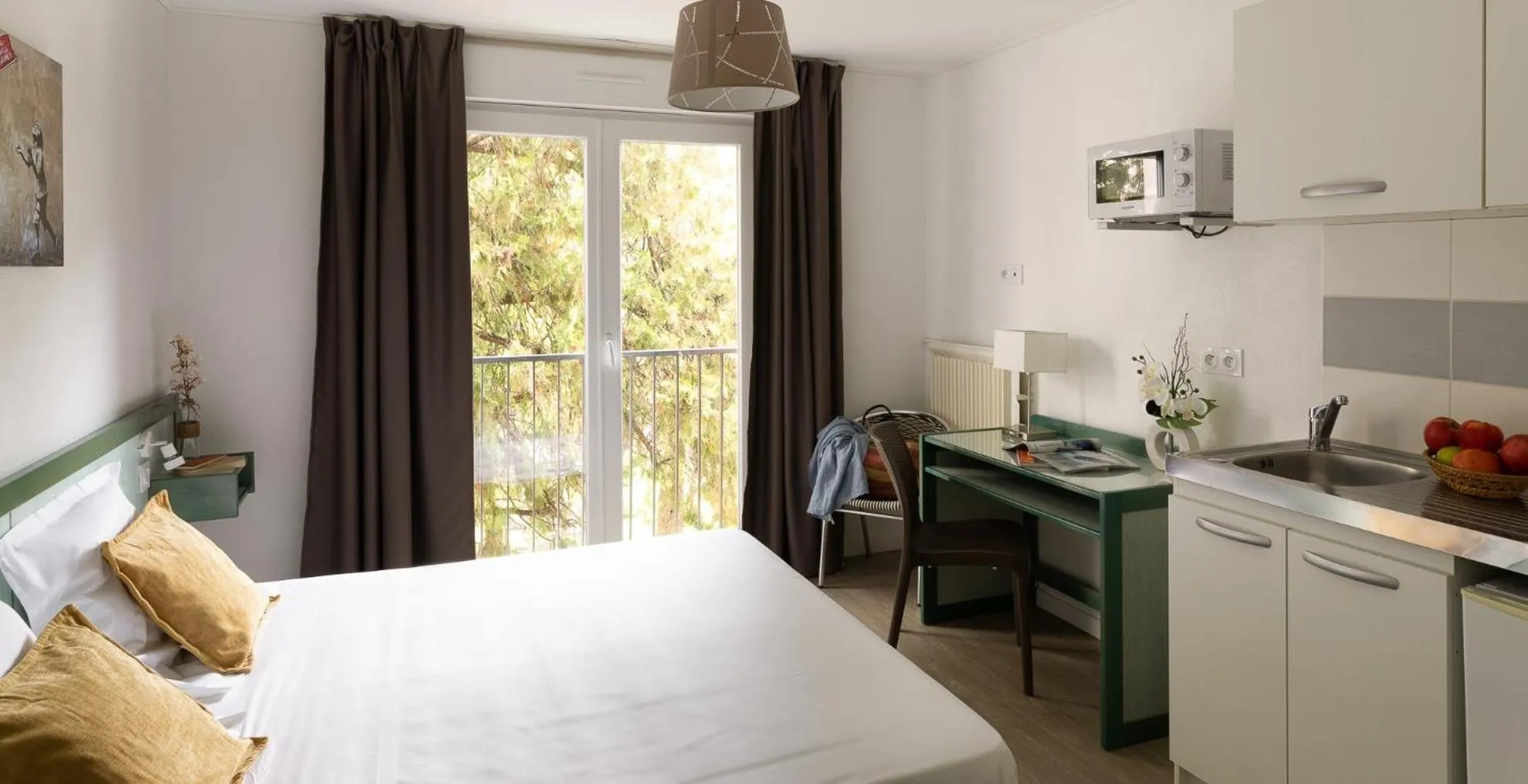 Kitchen or kitchenette, Bed in Appart Hotel Corte HR