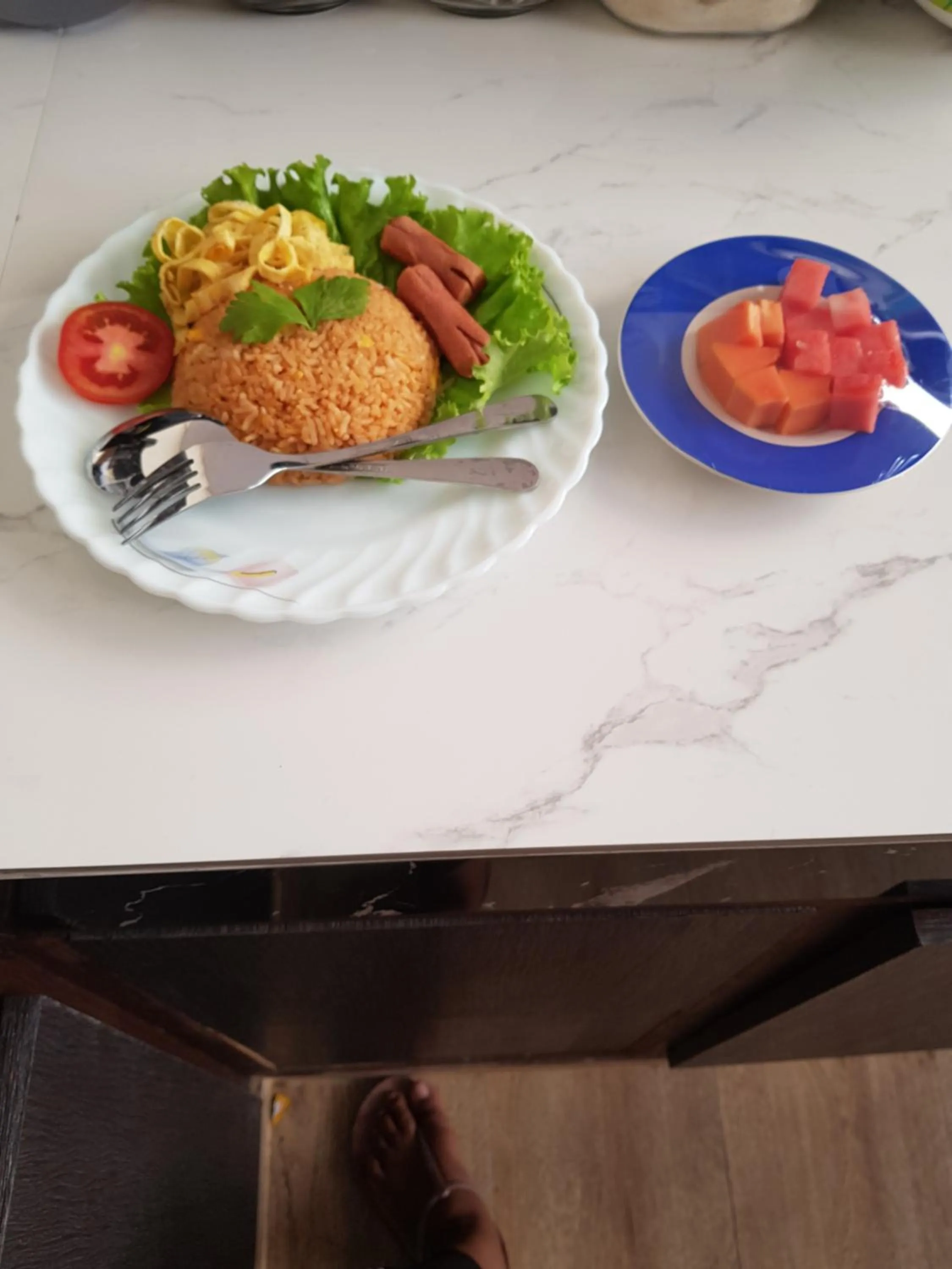 Asian breakfast in Praba Guesthouse