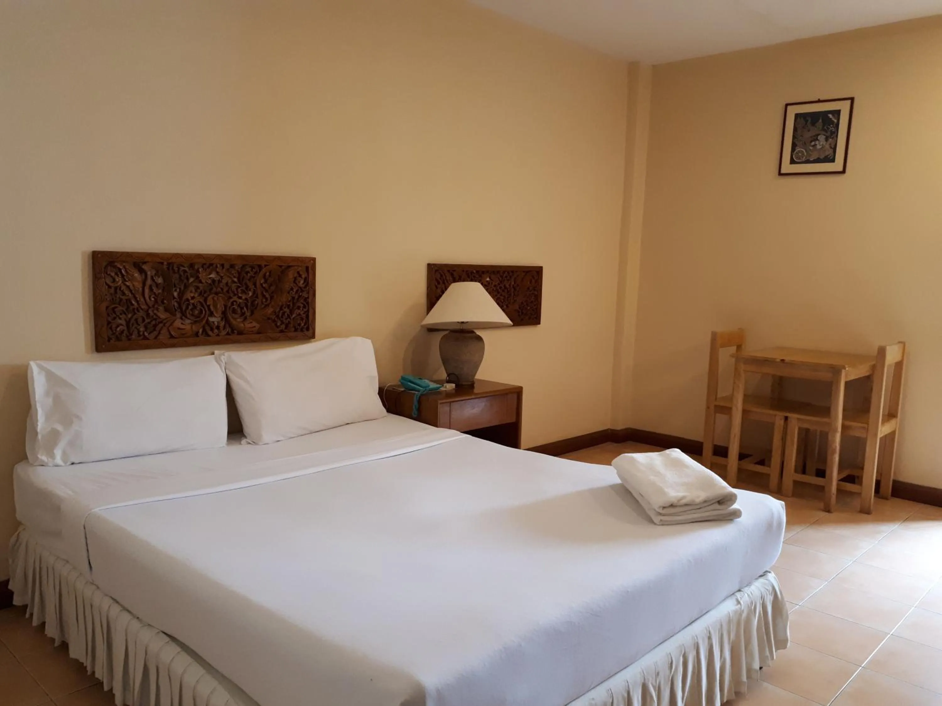 Bed in Nathon Residence Hotelโรงเเรมหน้าทอนเรสซิเด้นท์