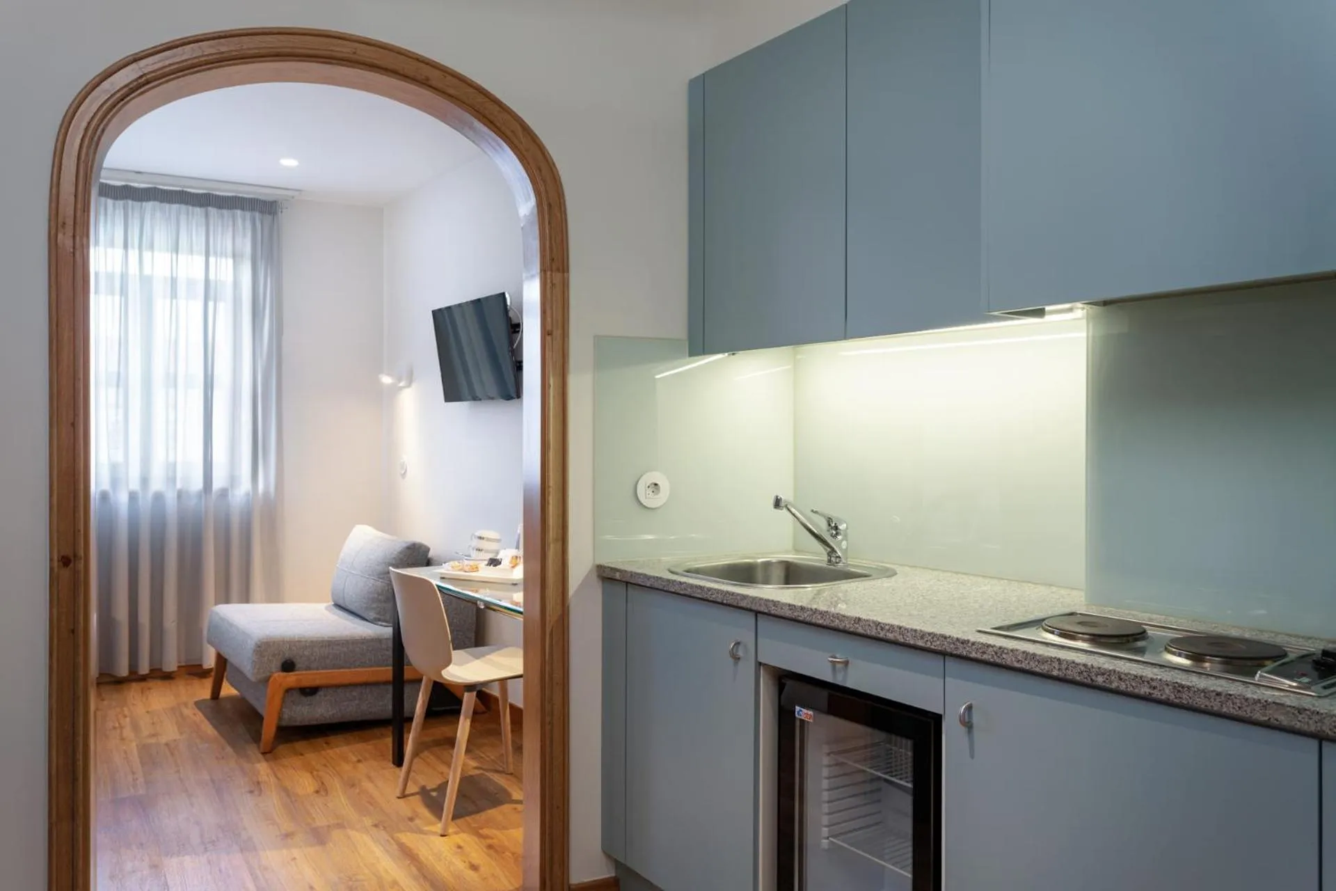 Kitchen or kitchenette in Hotel das Salinas by Alboi Group