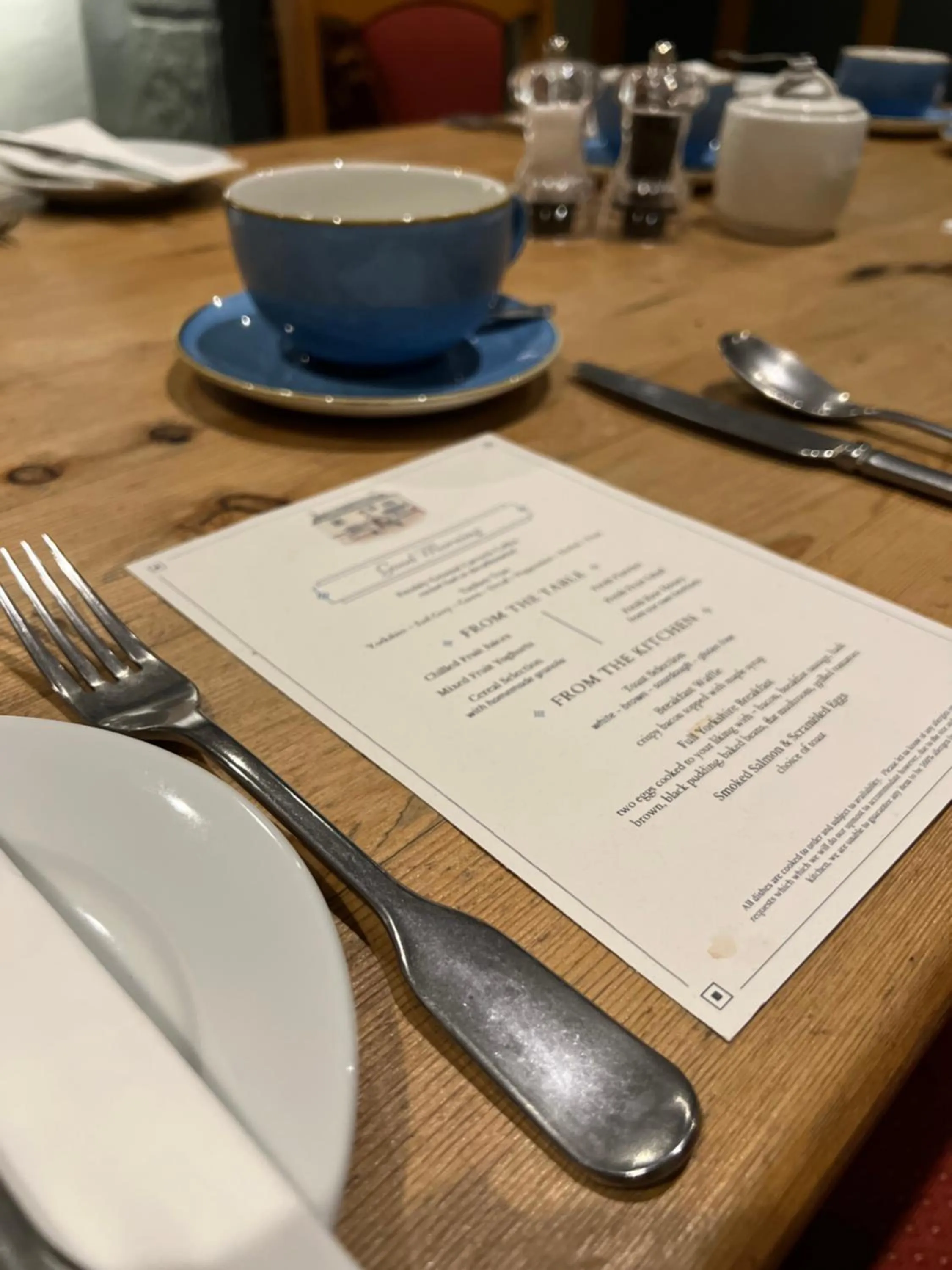 Food and drinks in The Marton Arms