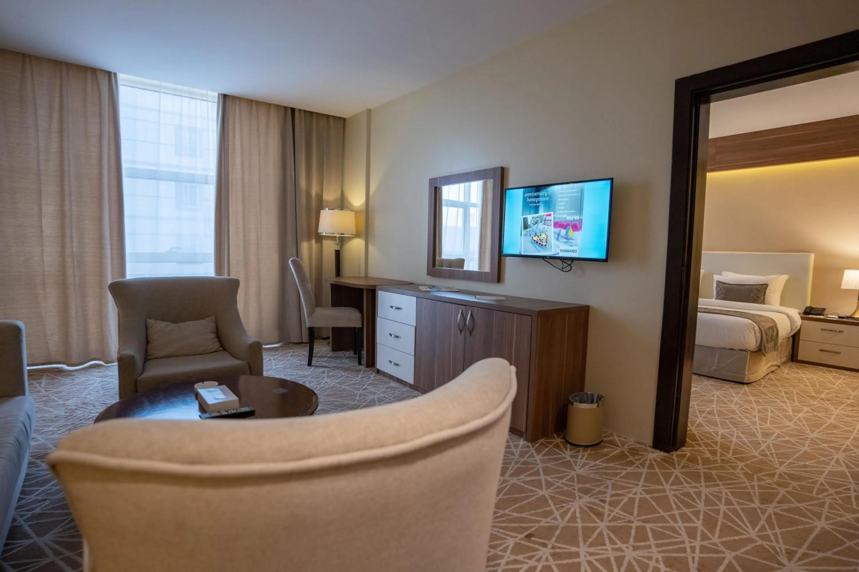 Living room, Bed in Rosemond Al Hamra