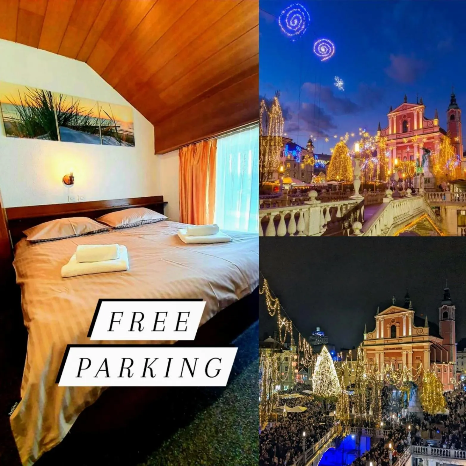 Text overlay, Bed in Pri Ancki B&B Ljubljana suburbs