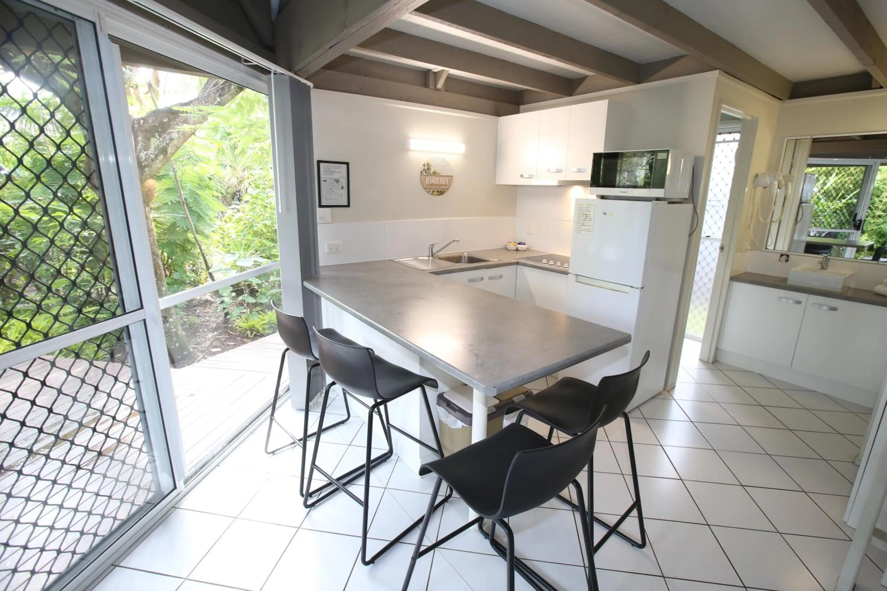 kitchen in Kellys Beach Resort