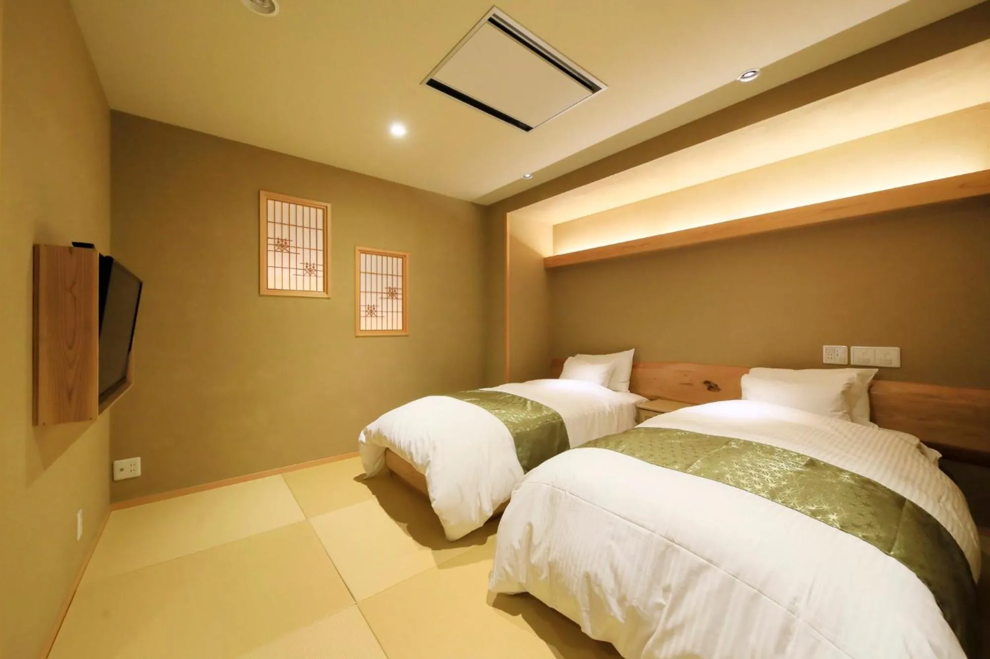 Bed in Ryokan Biyunoyado