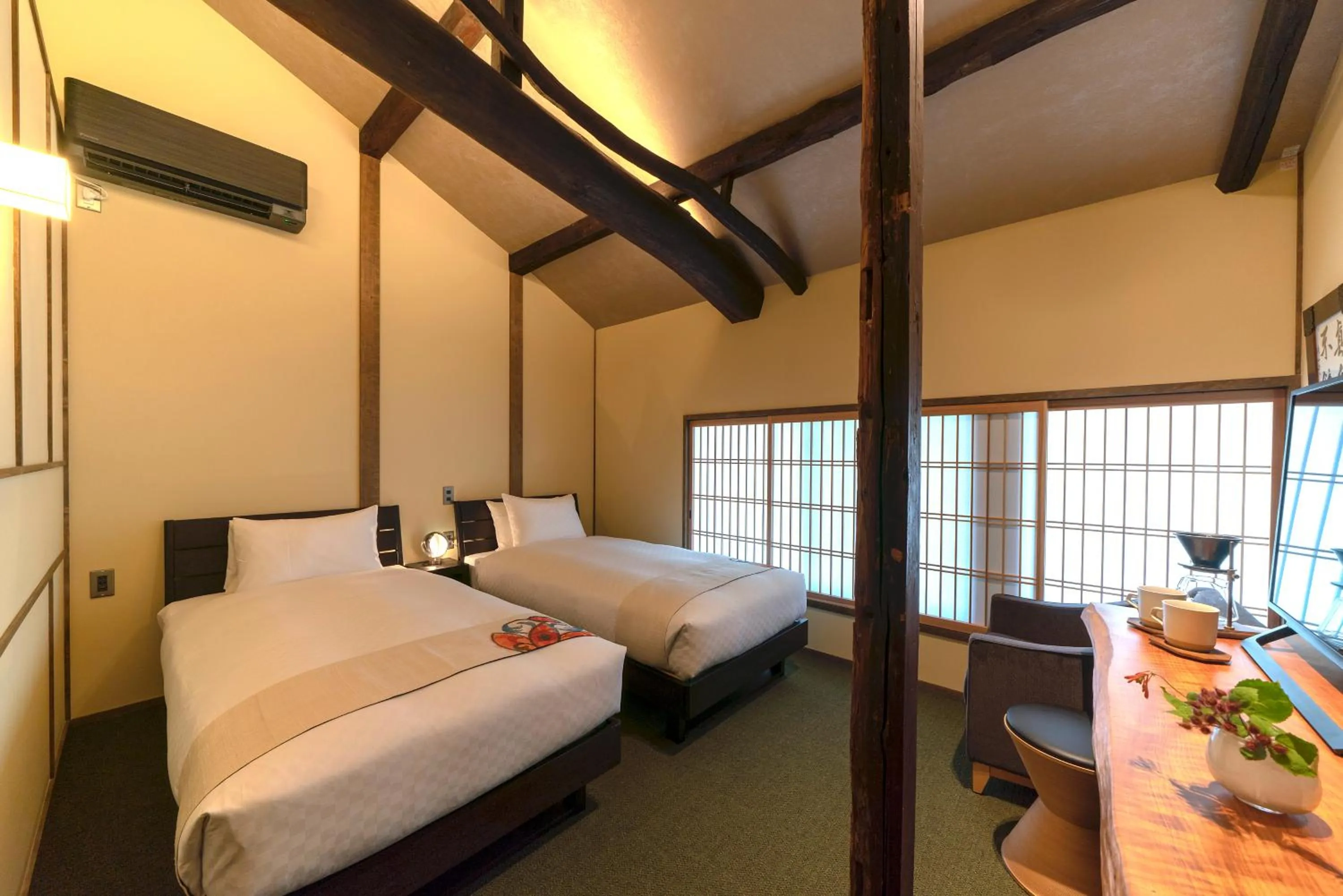 Photo of the whole room, Bed in The Machiya Kamiumeya