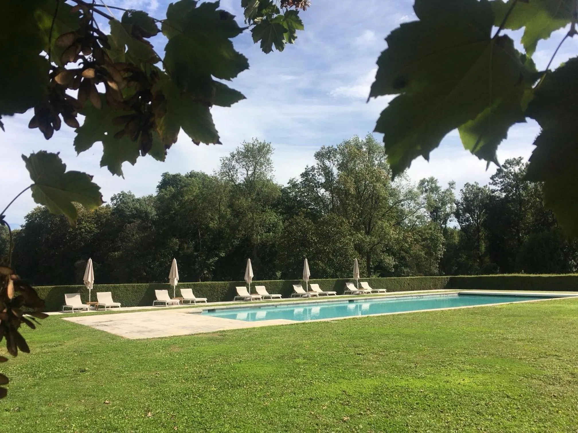 Swimming pool in Château de Perreux, The Originals Collection