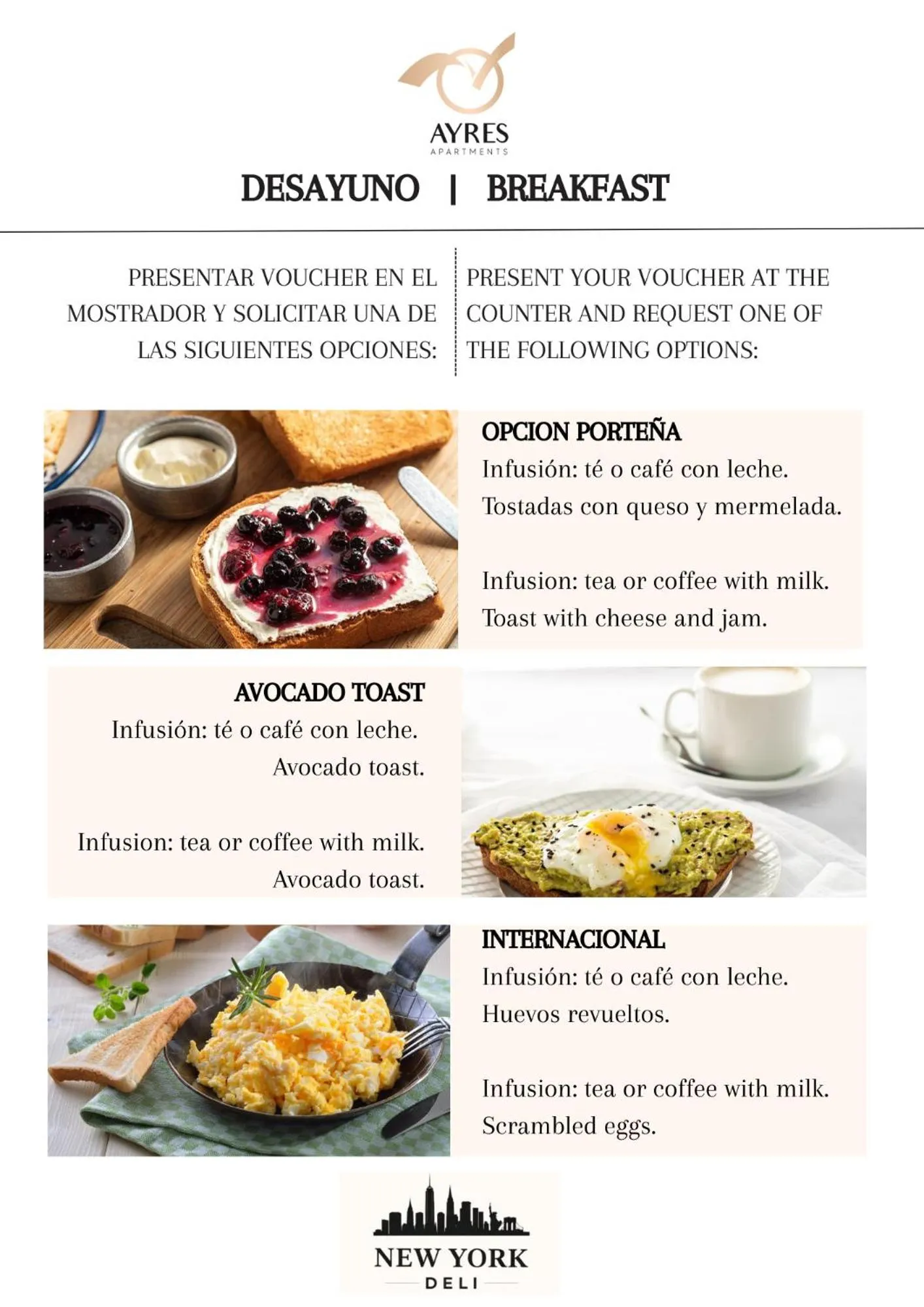 Breakfast in Ayres Apartments Palermo