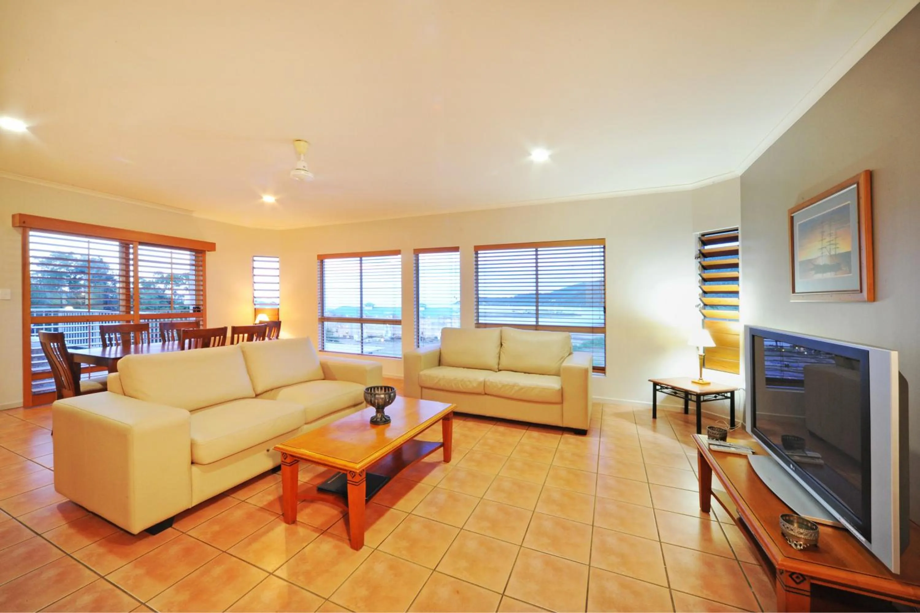 Living room in at Boathaven Bay Holiday Apartments