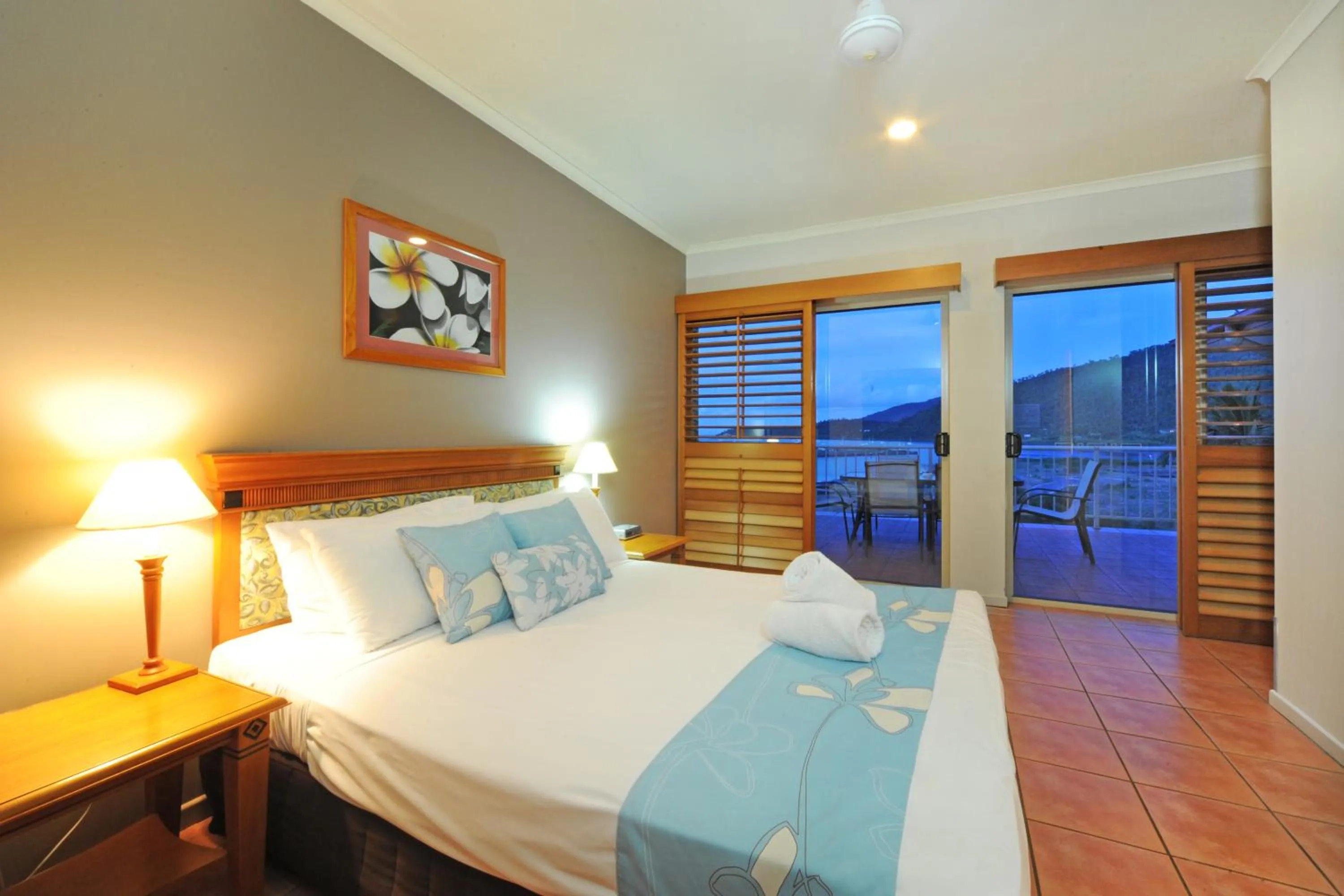 Bed in at Boathaven Bay Holiday Apartments
