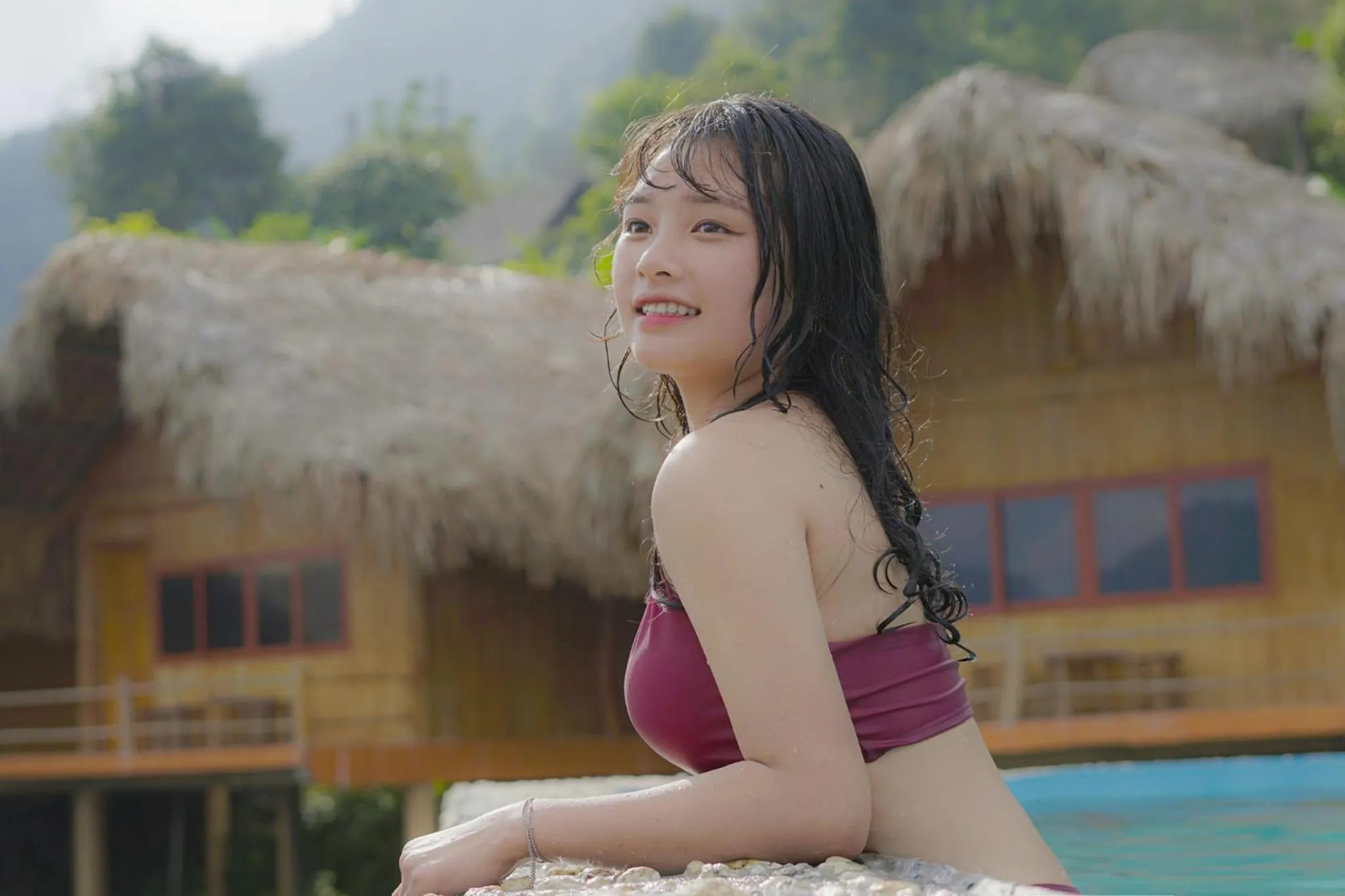 Swimming pool in Hoang Su Phi Lodge