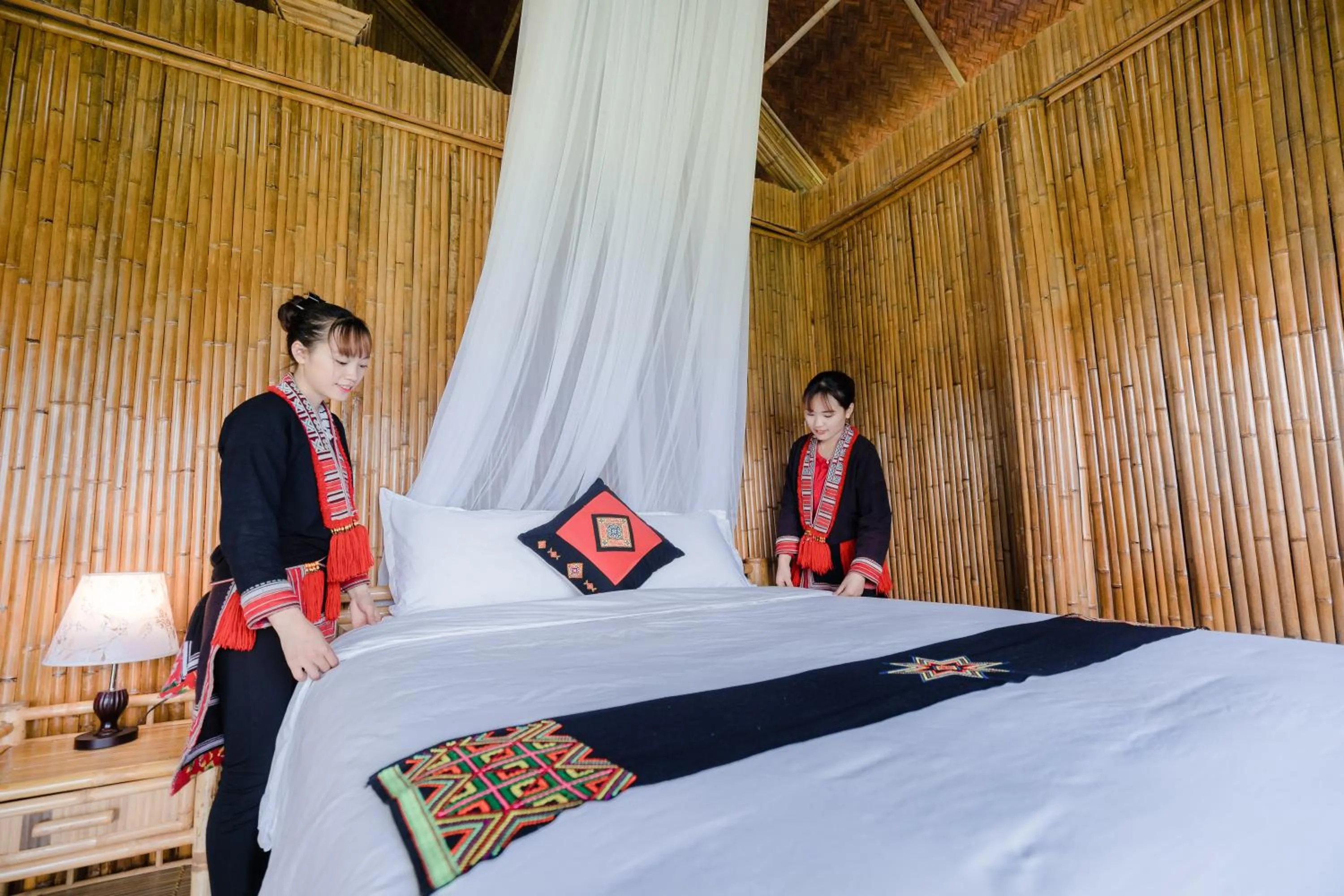 Bedroom, Bed in Hoang Su Phi Lodge