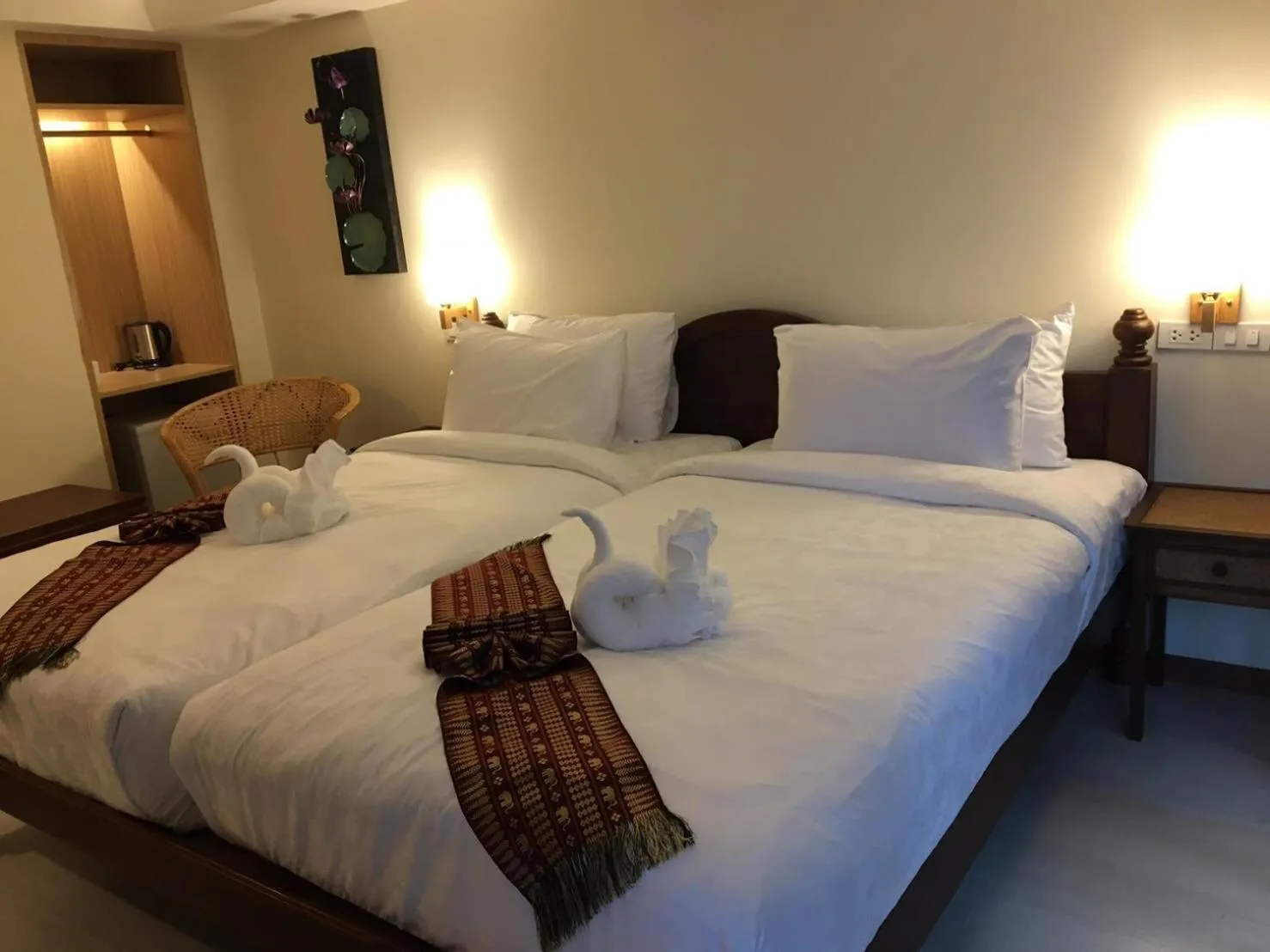 Bed in Chada Mantra Hotel