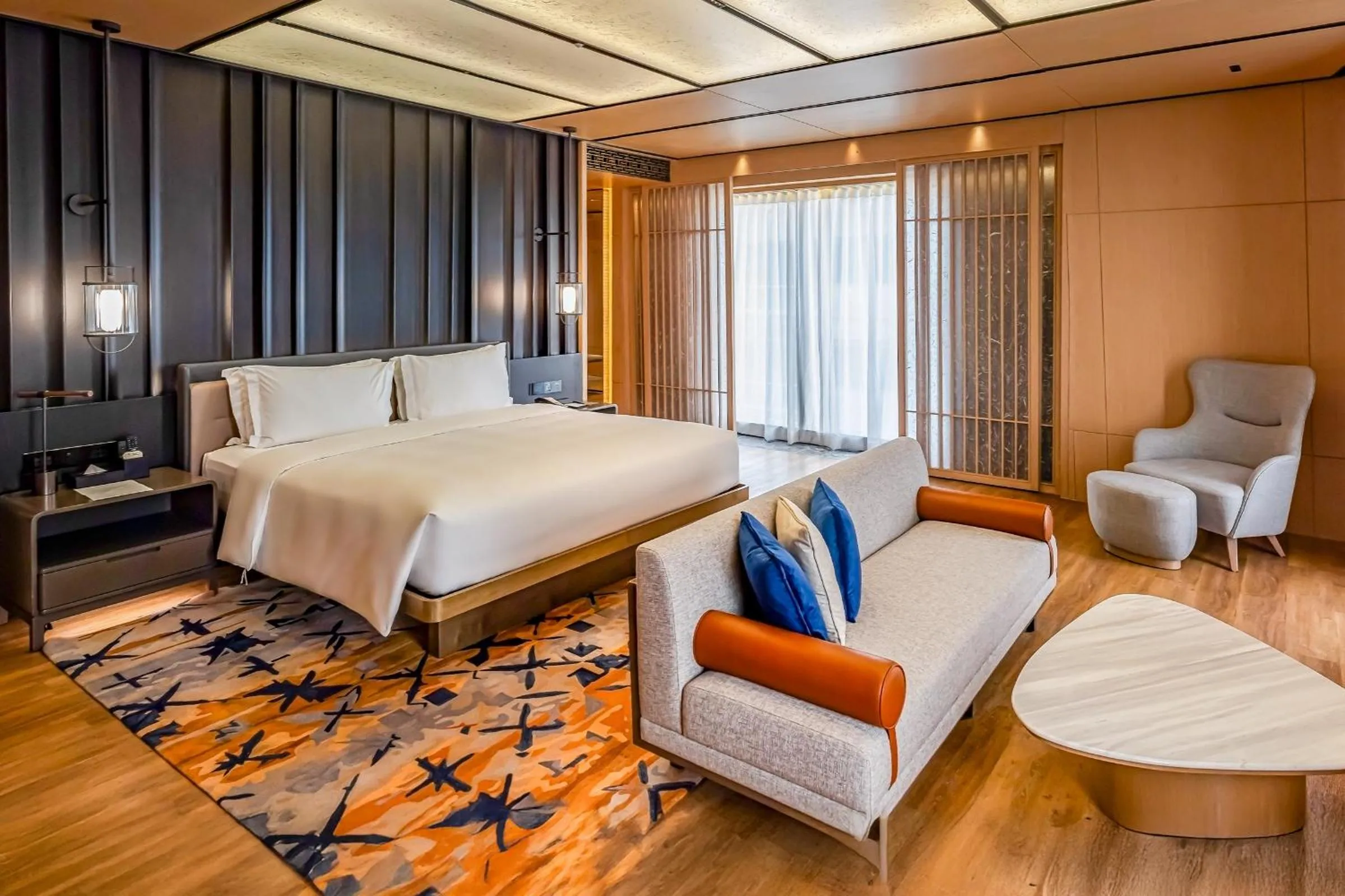 Bed in Hotel Okura Manila at Newport World Resorts