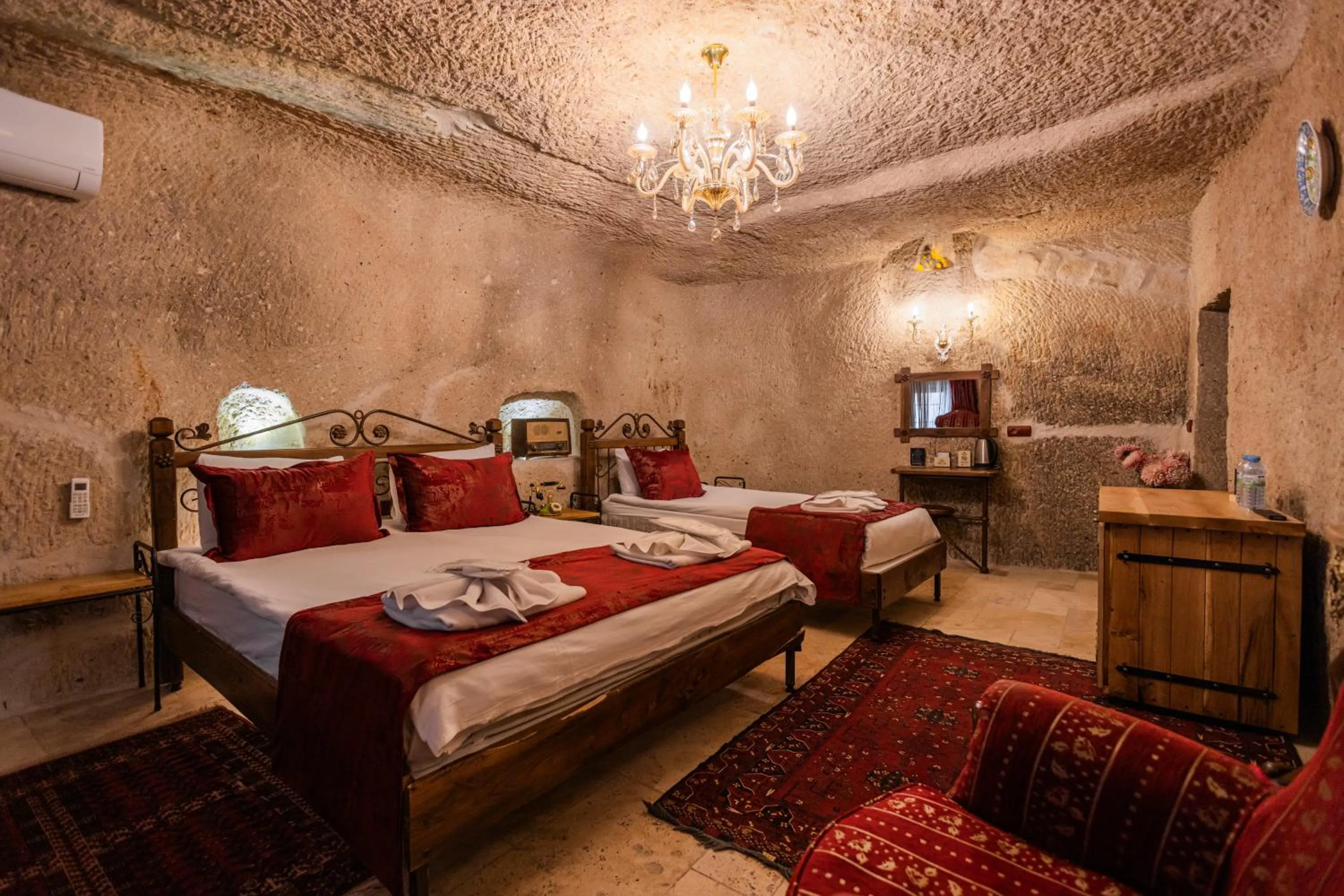 Bed in Göreme Cave Suites