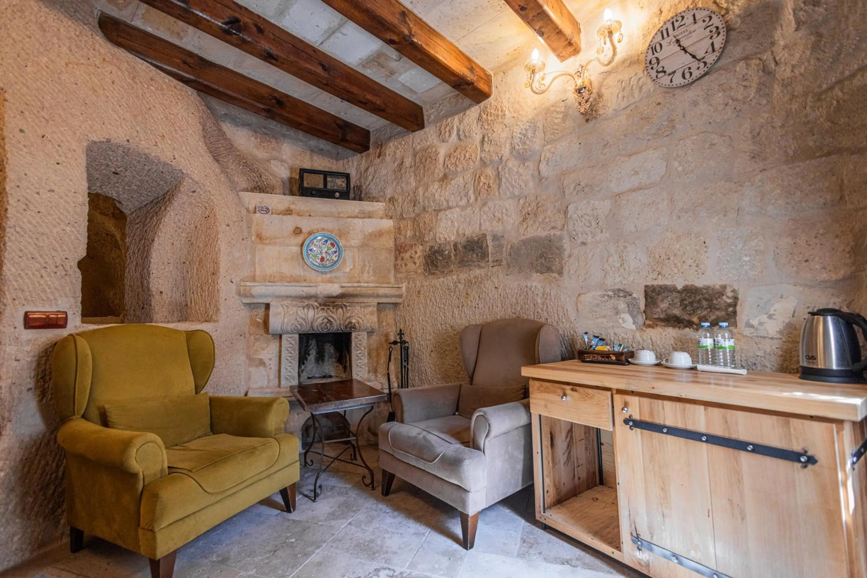 Seating area in Göreme Cave Suites