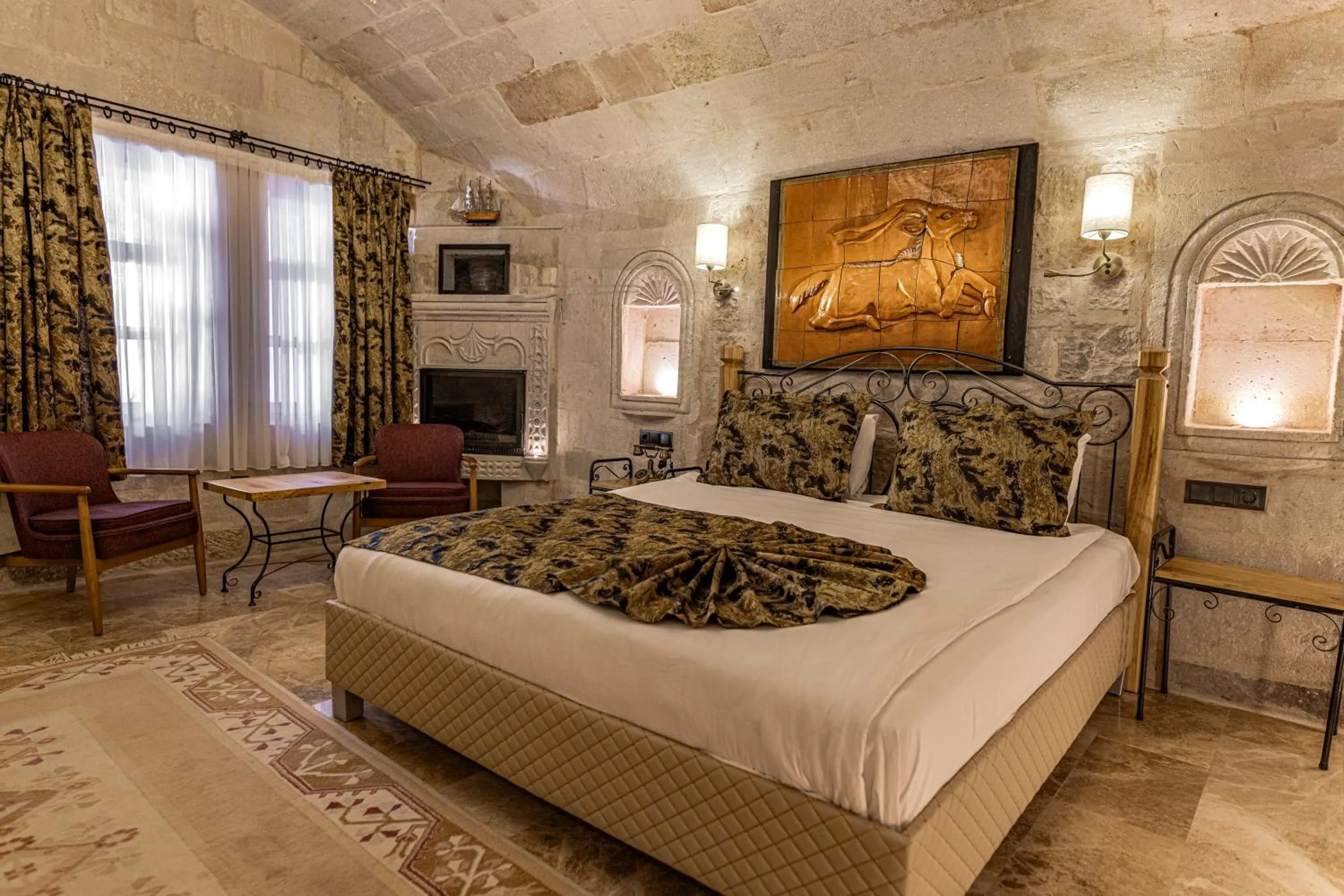 Bed in Göreme Cave Suites