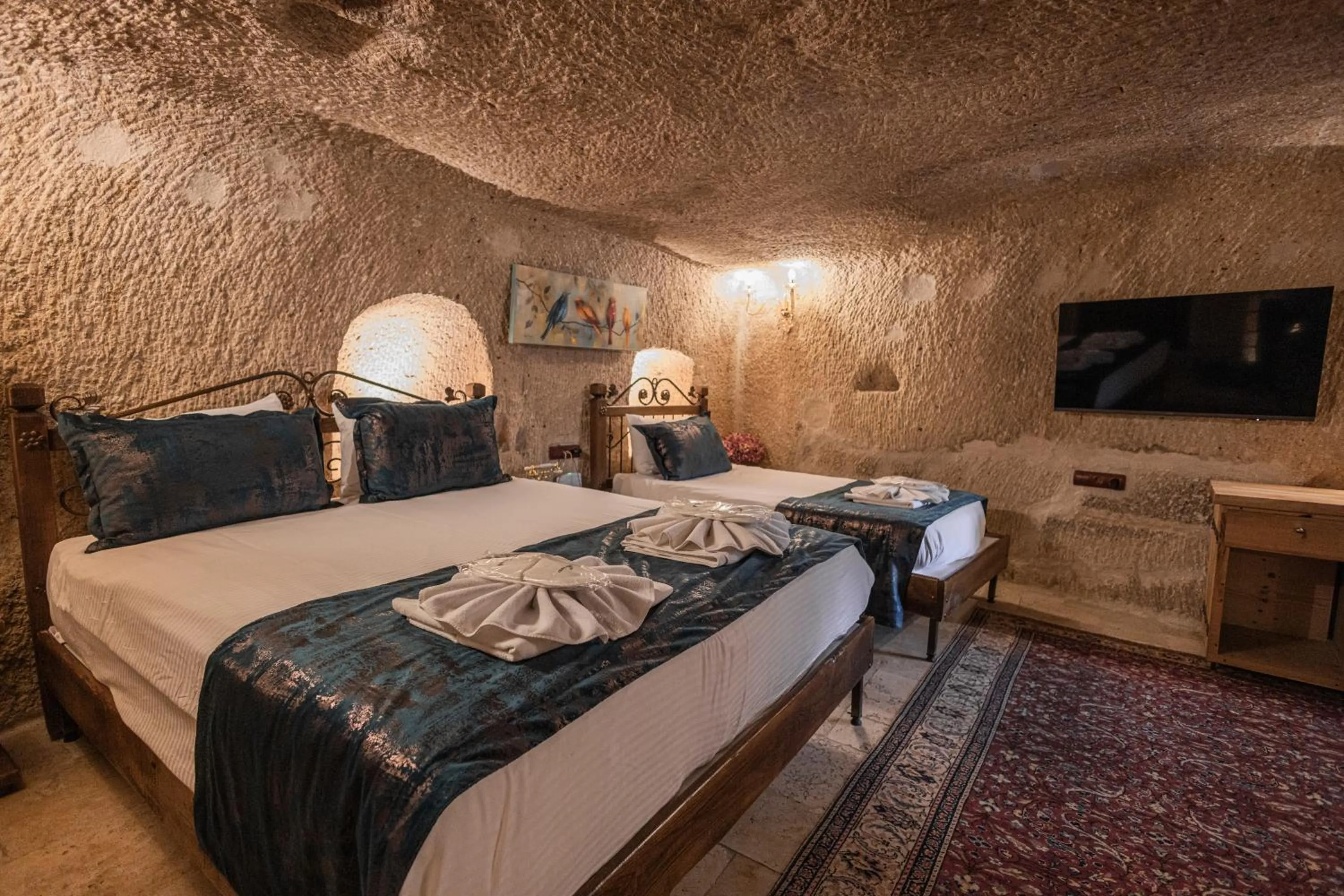 Bed in Göreme Cave Suites
