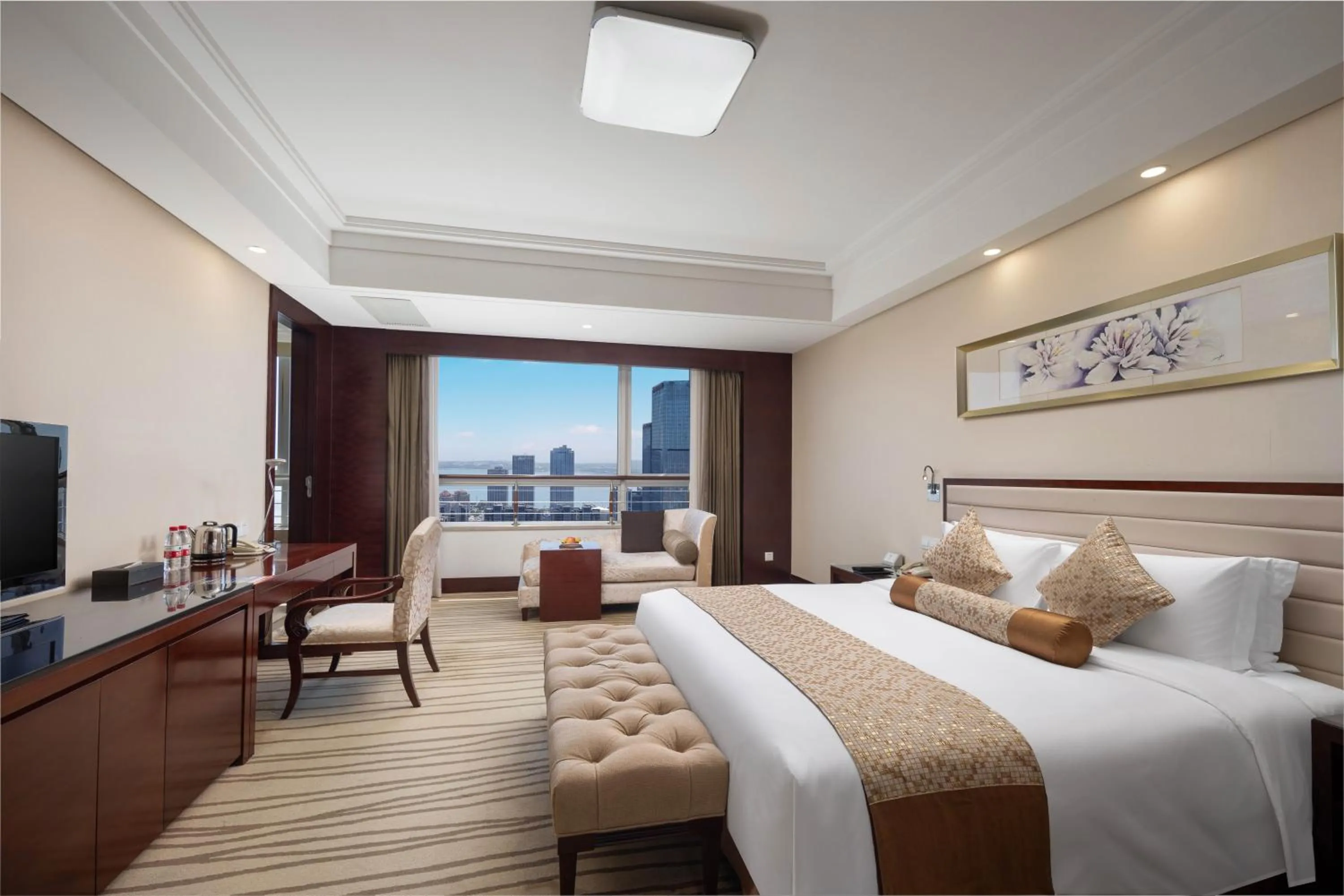 Bed in New Century Hotel Qingdao