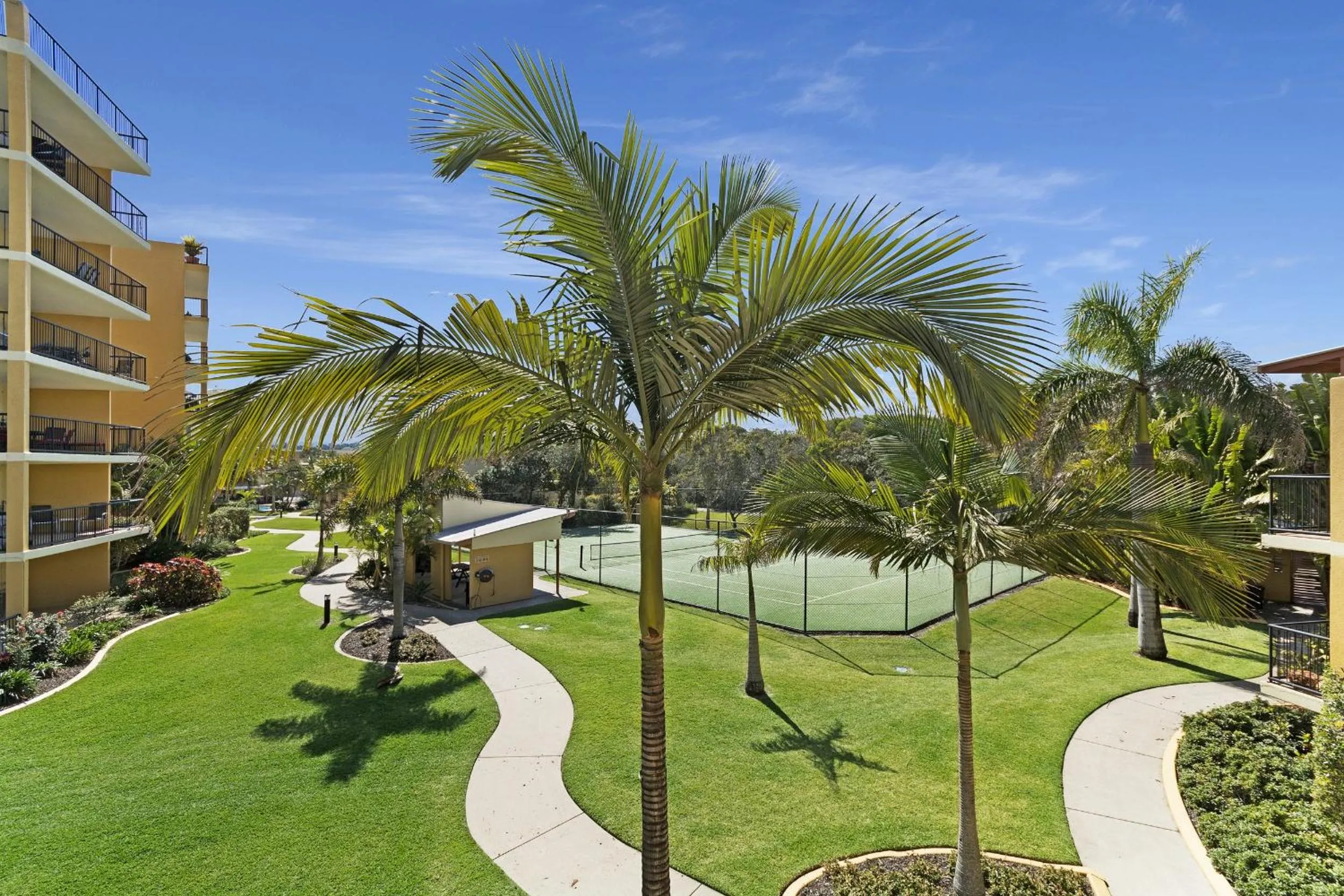 Tennis court in Marcoola Beach Resort