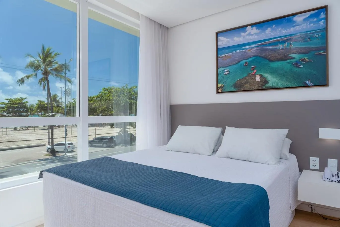 Property building, Bed in Hotel Praia Bonita Jangadeiros Pajuçara