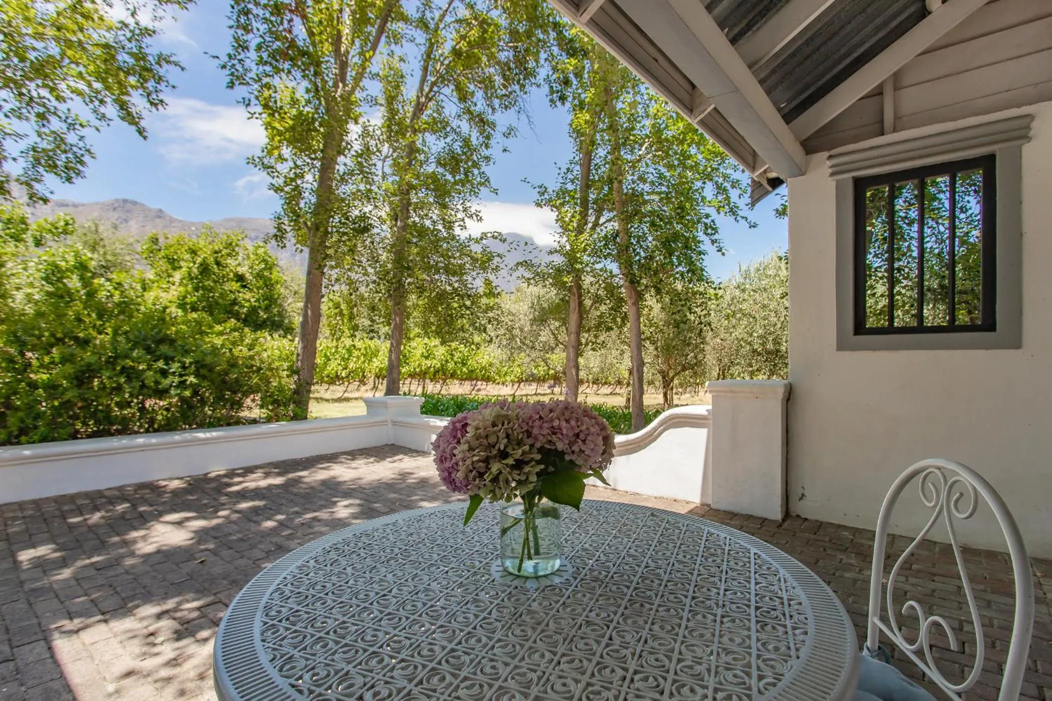 Patio in Franschhoek Rose Cottages