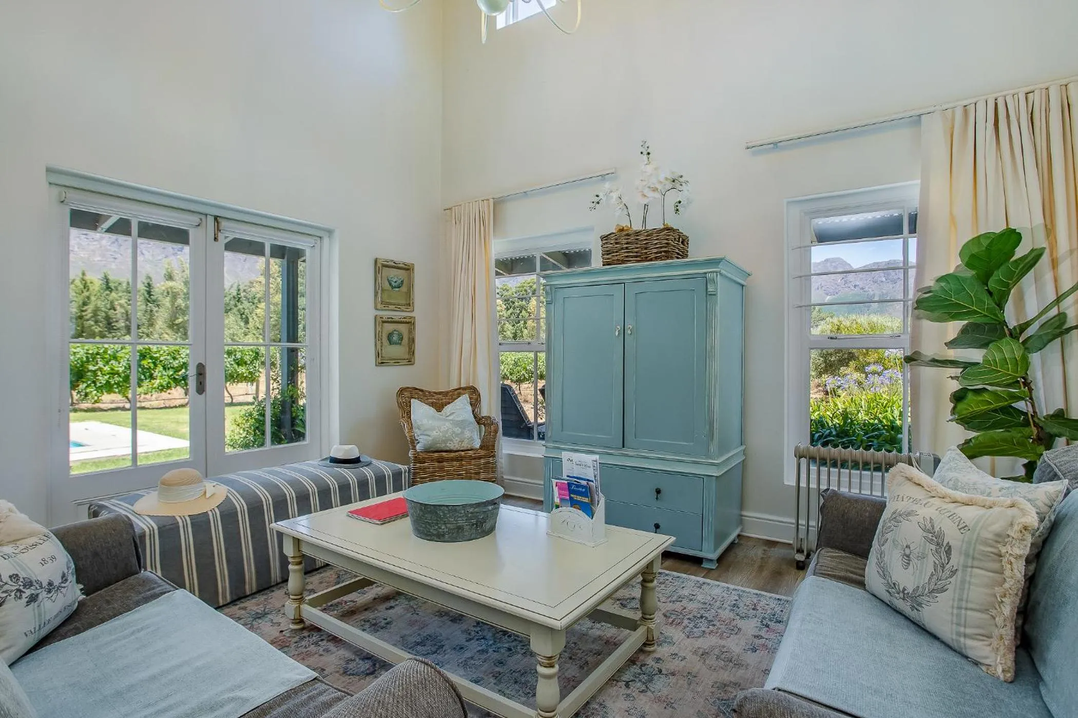Living room in Franschhoek Rose Cottages
