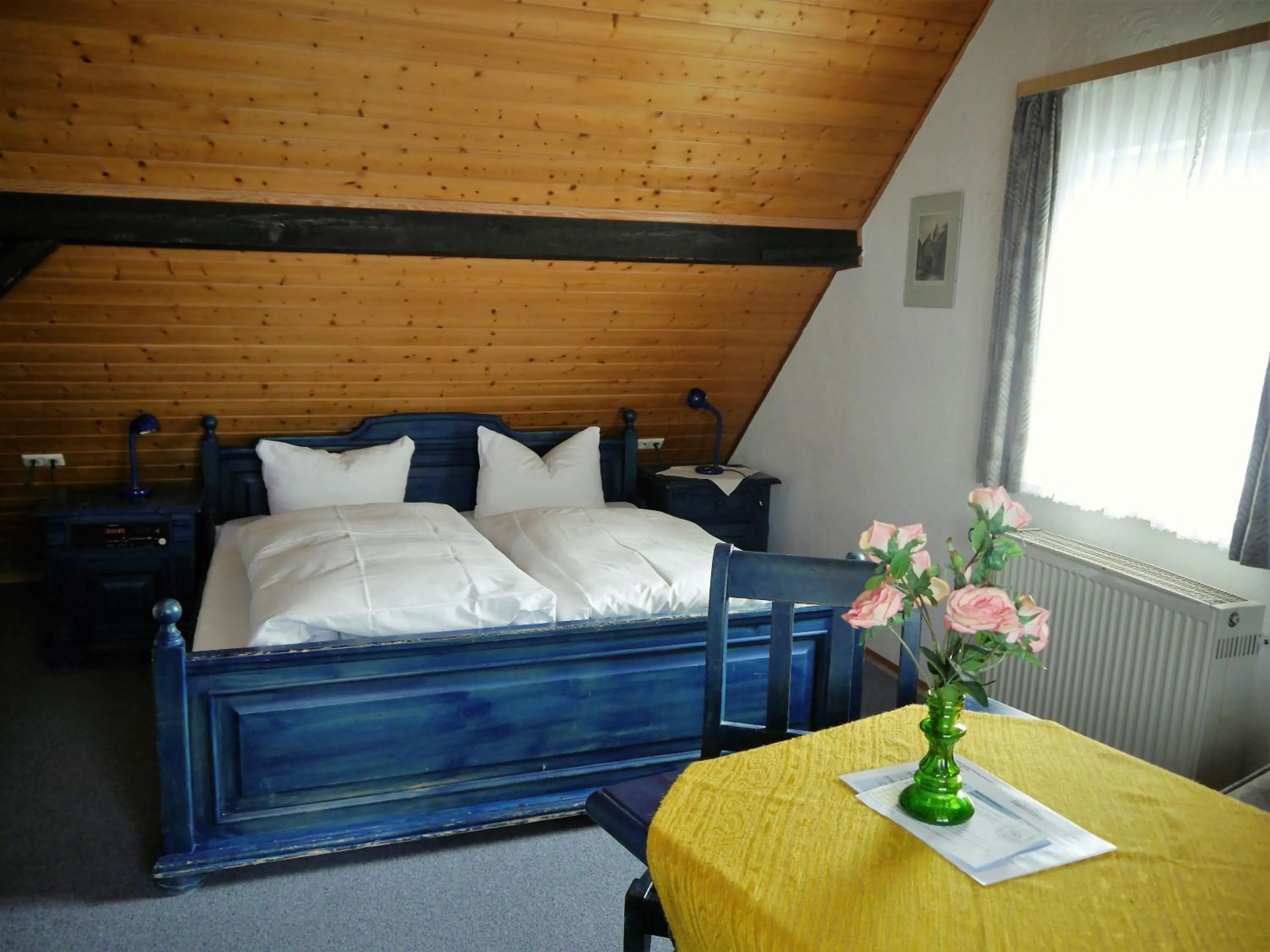 Photo of the whole room, Bed in Hotel-Gasthof-Destille-Eisenbahn