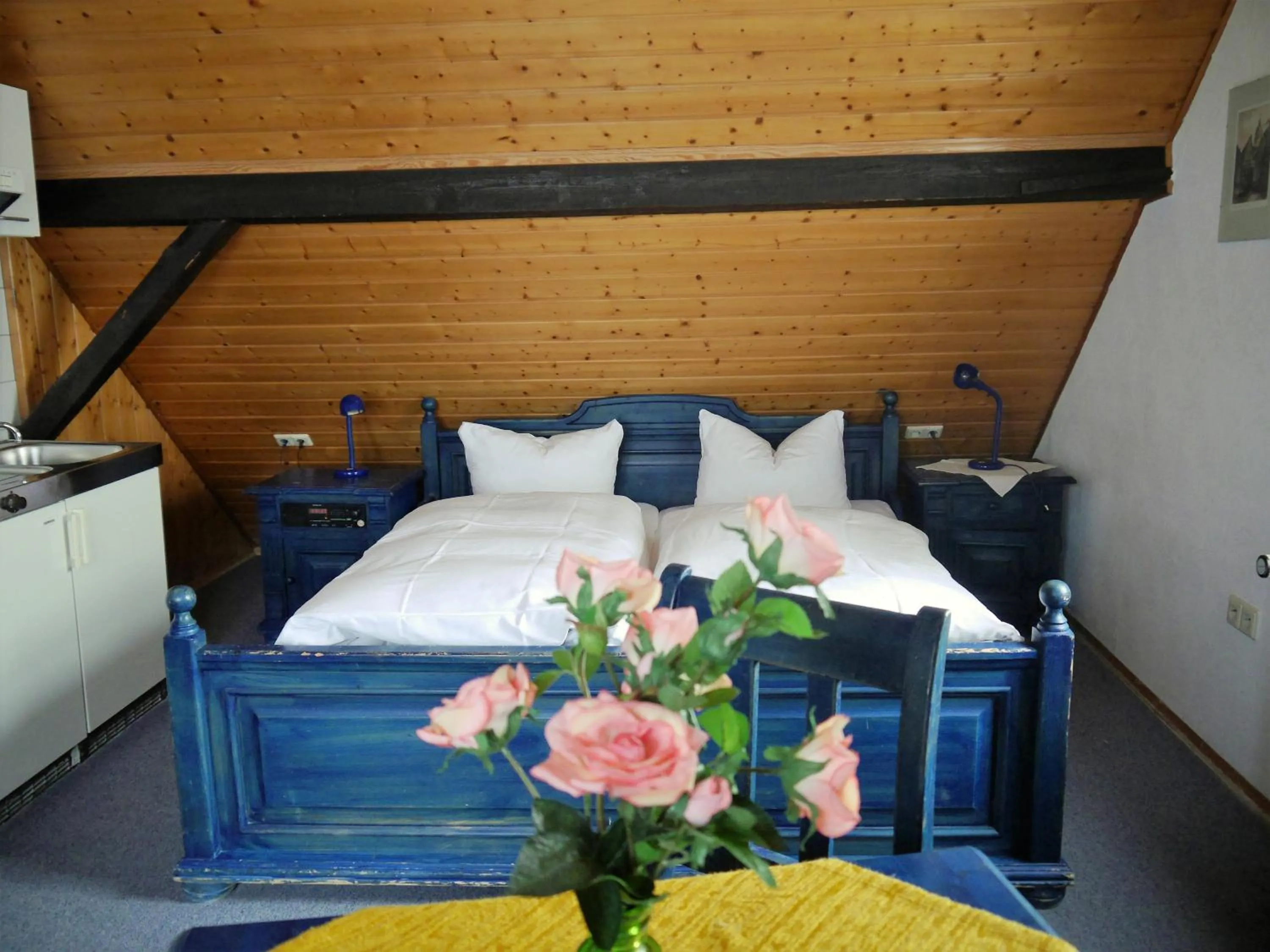 Photo of the whole room, Bed in Hotel-Gasthof-Destille-Eisenbahn