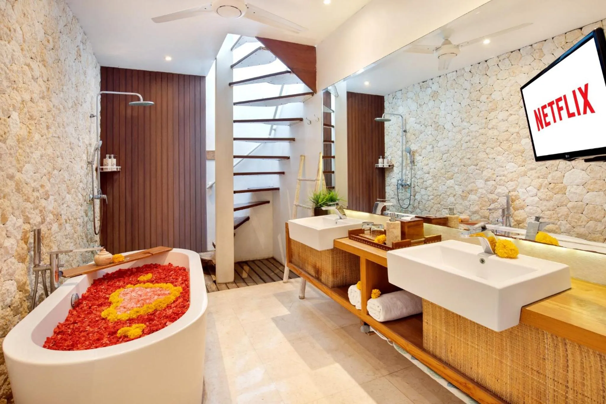 Bathroom in The Jimbaran Villa by Ini Vie Hospitality