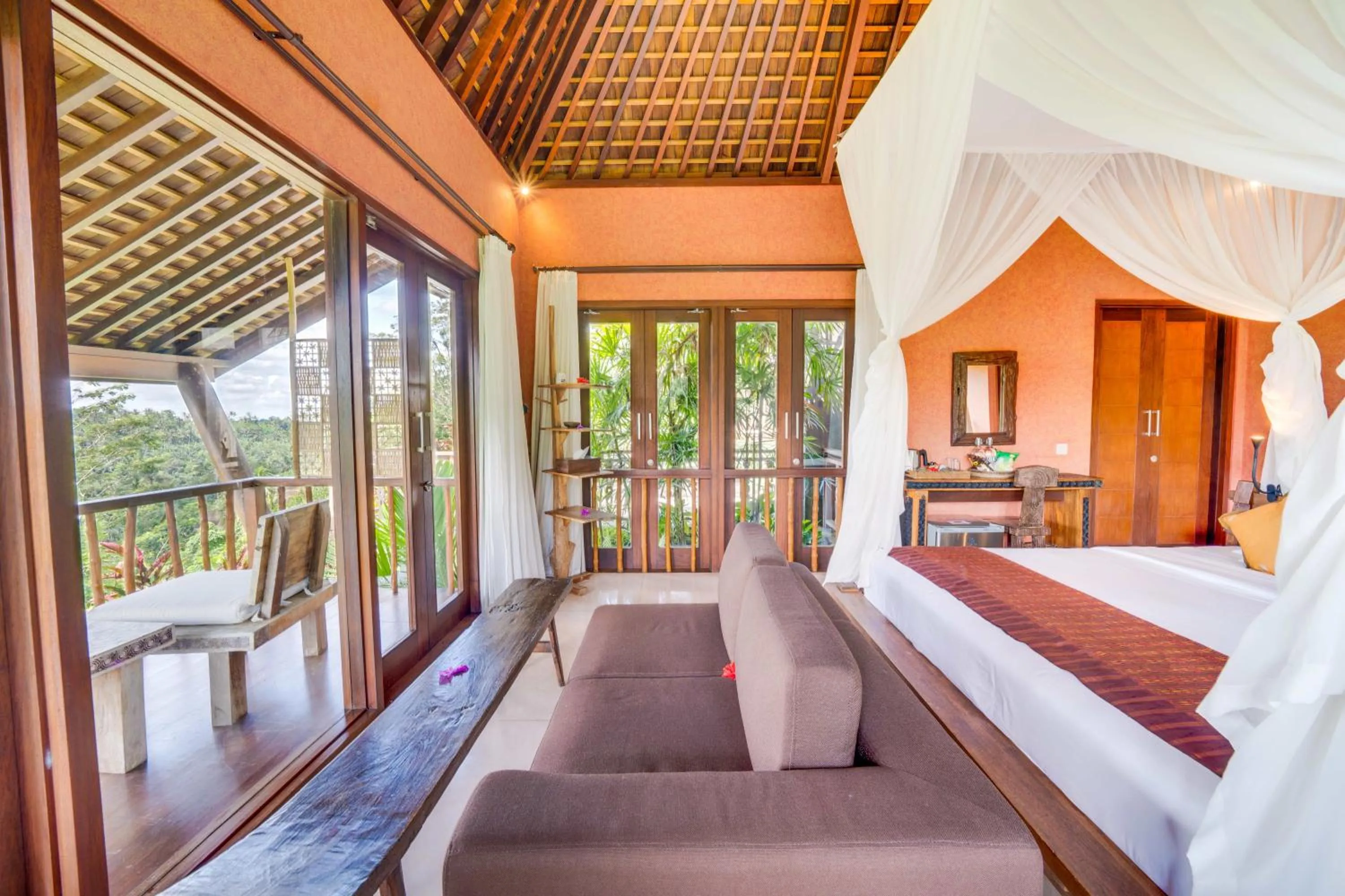 Seating area, Bed in Awan Putih Resort