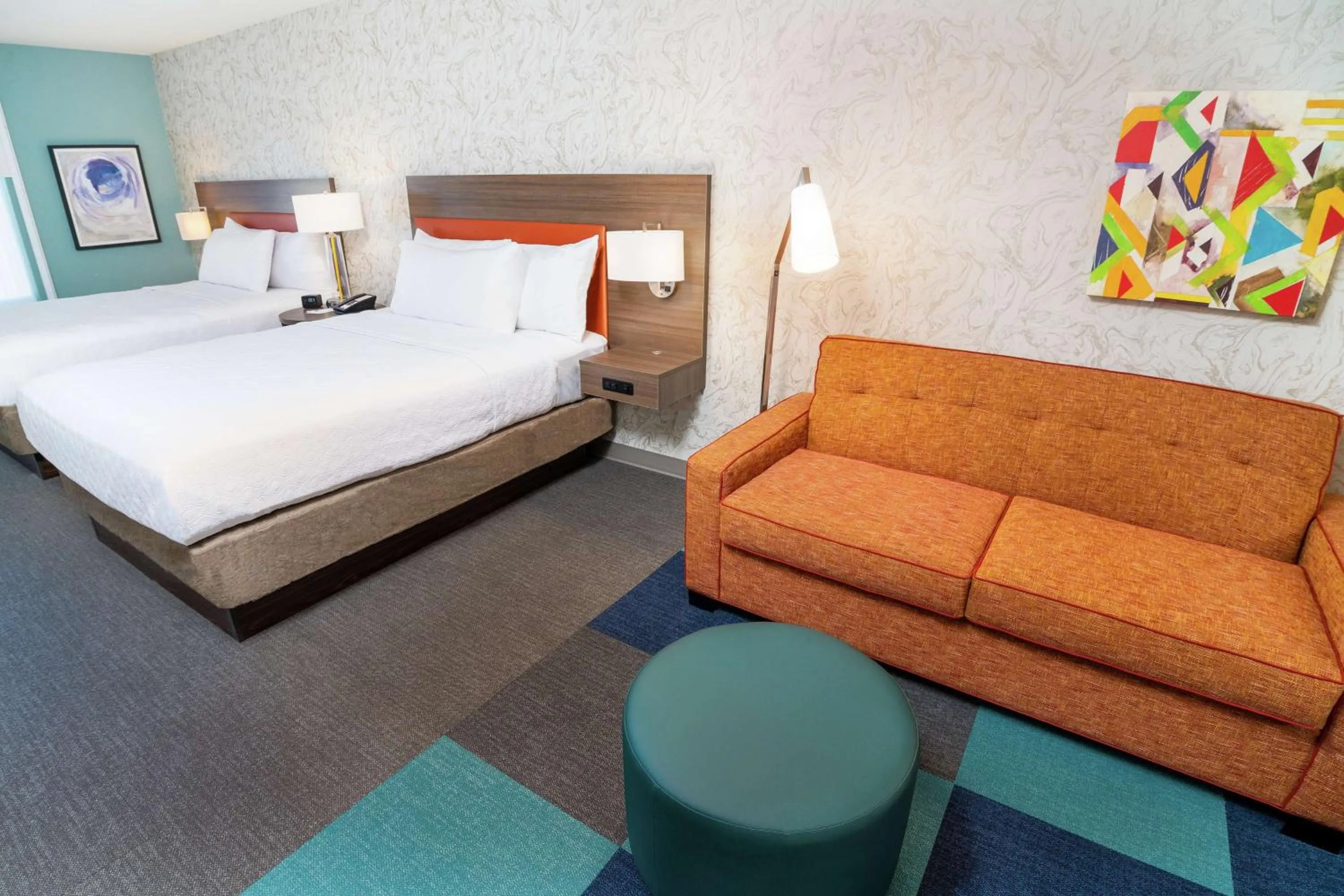 Living room, Bed in Home2 Suites by Hilton Las Vegas Stadium District