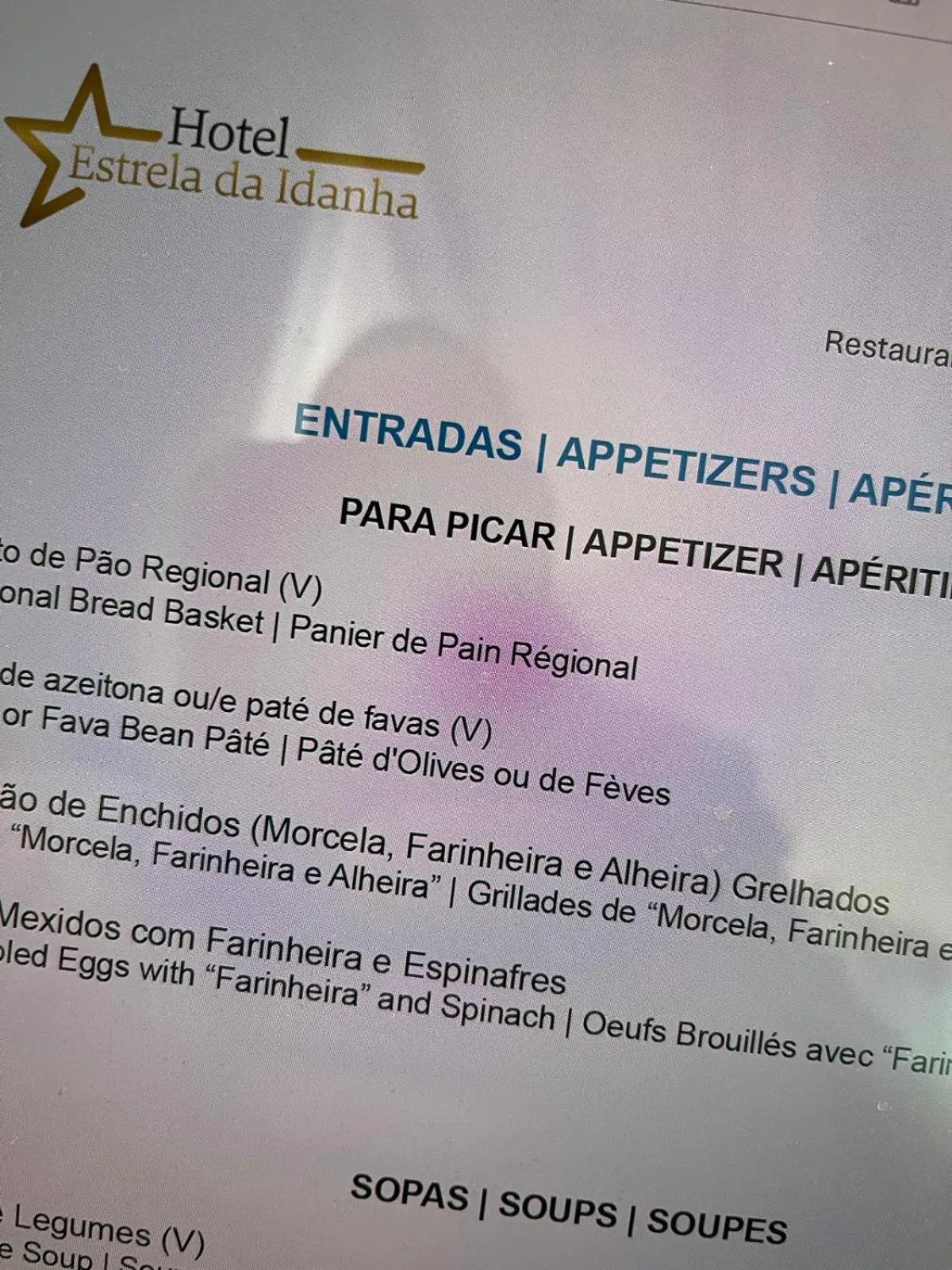 Restaurant/places to eat in Hotel Estrela Da Idanha