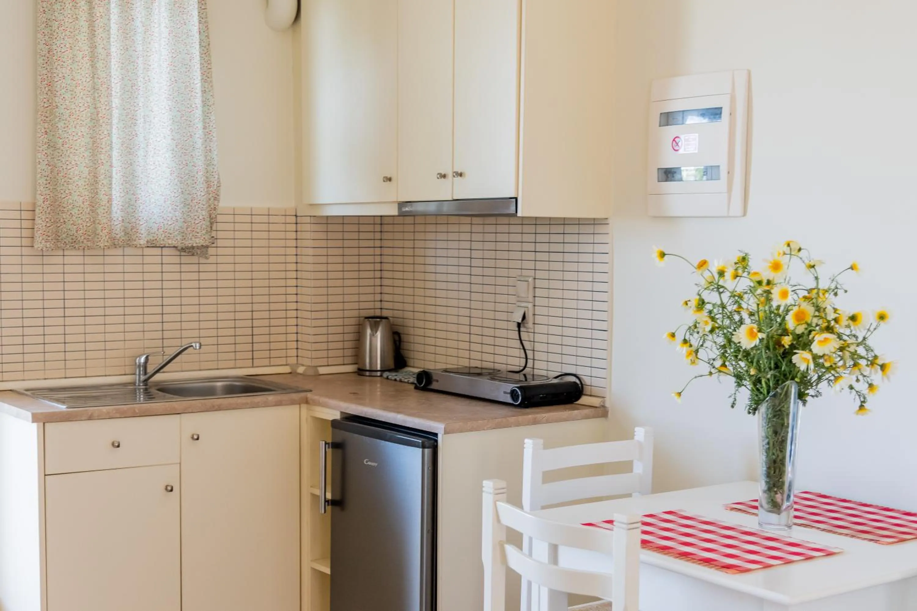 Kitchen or kitchenette in Almyra Apartments & Suites