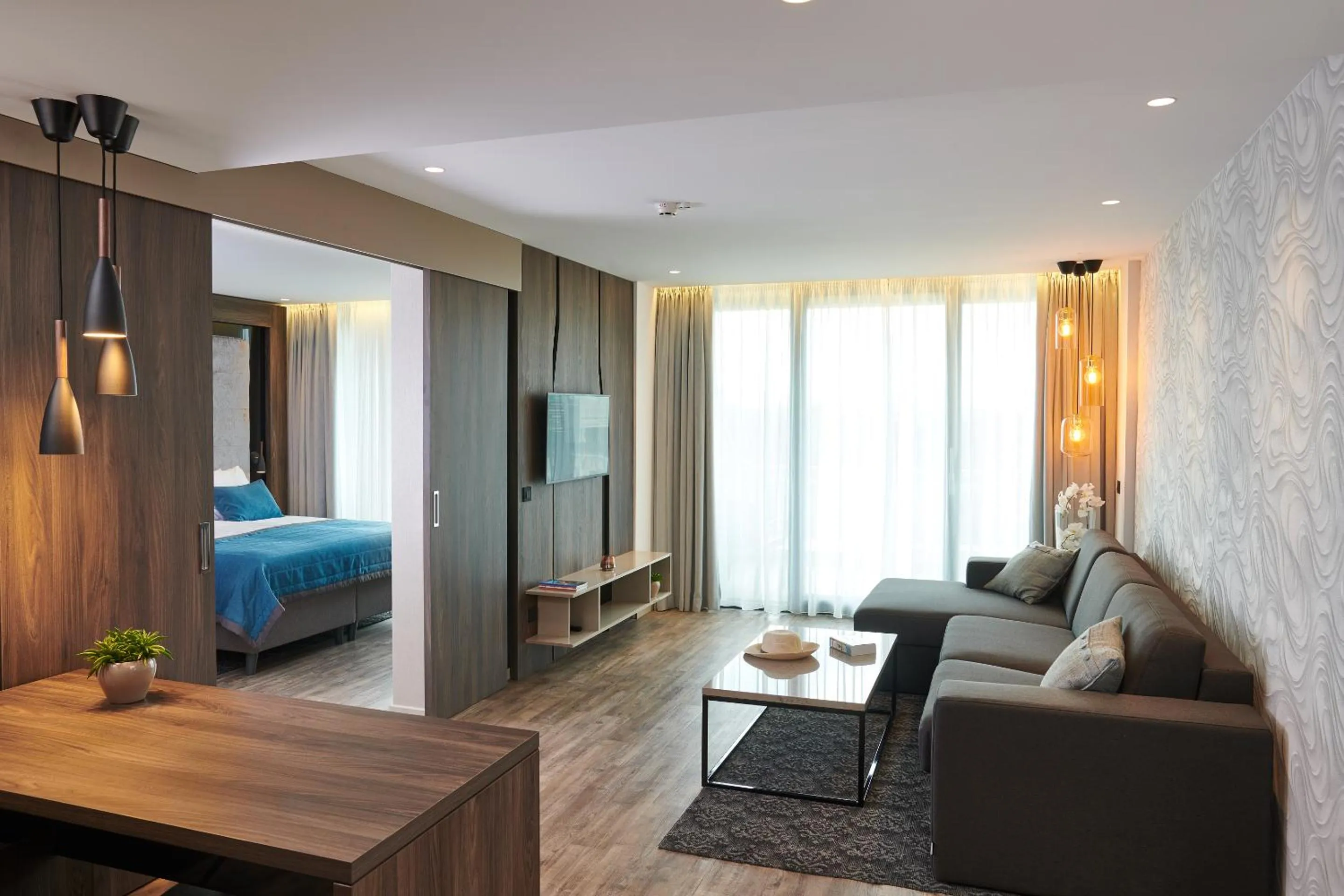 Balcony/Terrace, Bed in Postojna Cave Hotel Jama