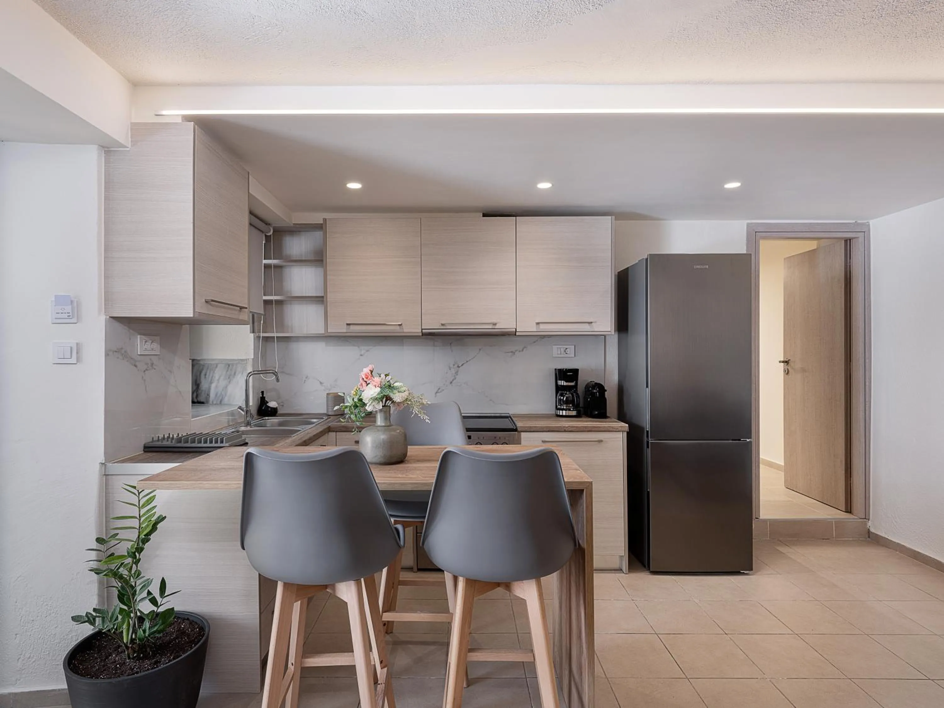 Kitchen or kitchenette in Casa D'Irene Deluxe Hotel