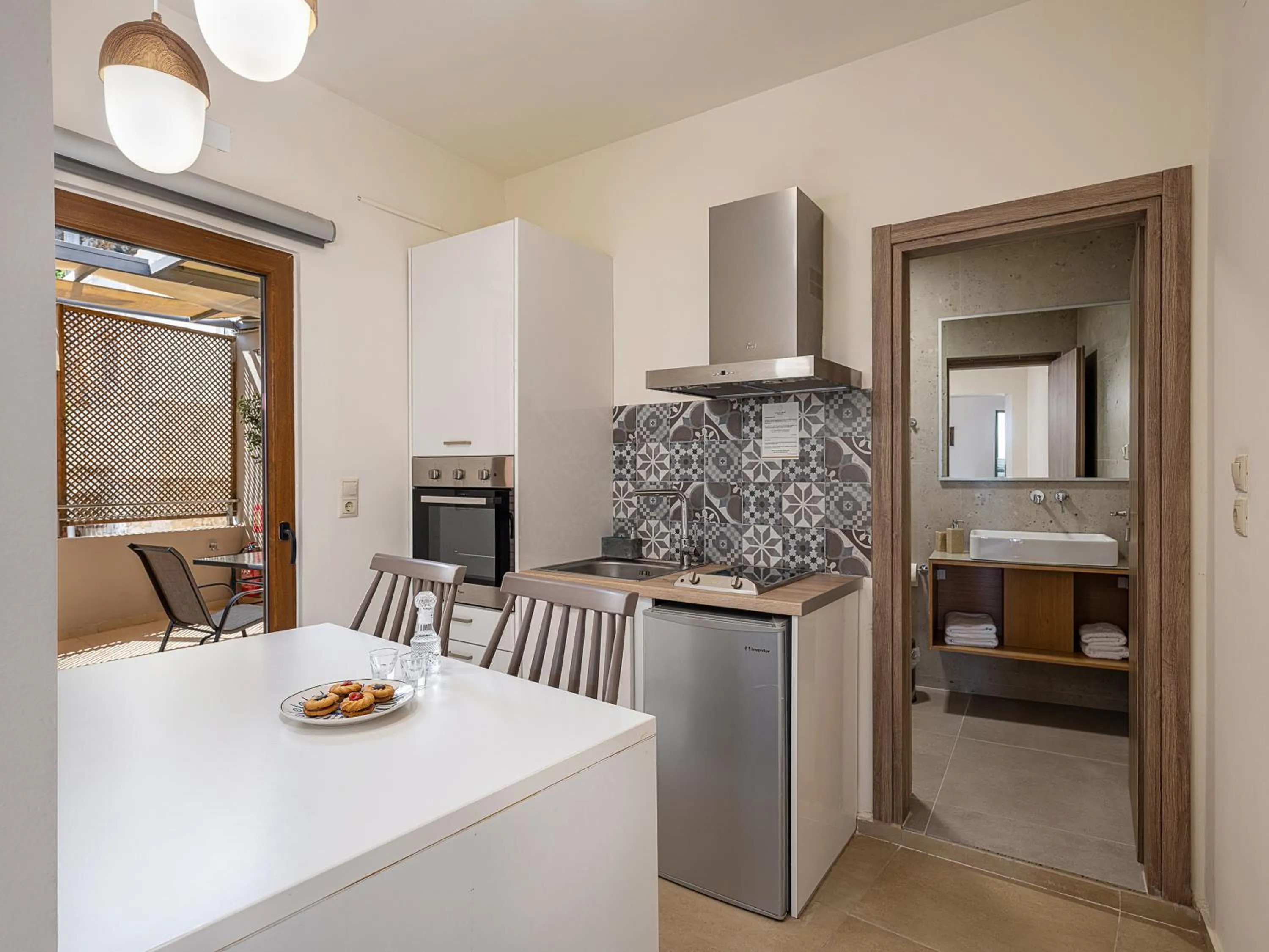 Kitchen or kitchenette in Casa D'Irene Deluxe Hotel