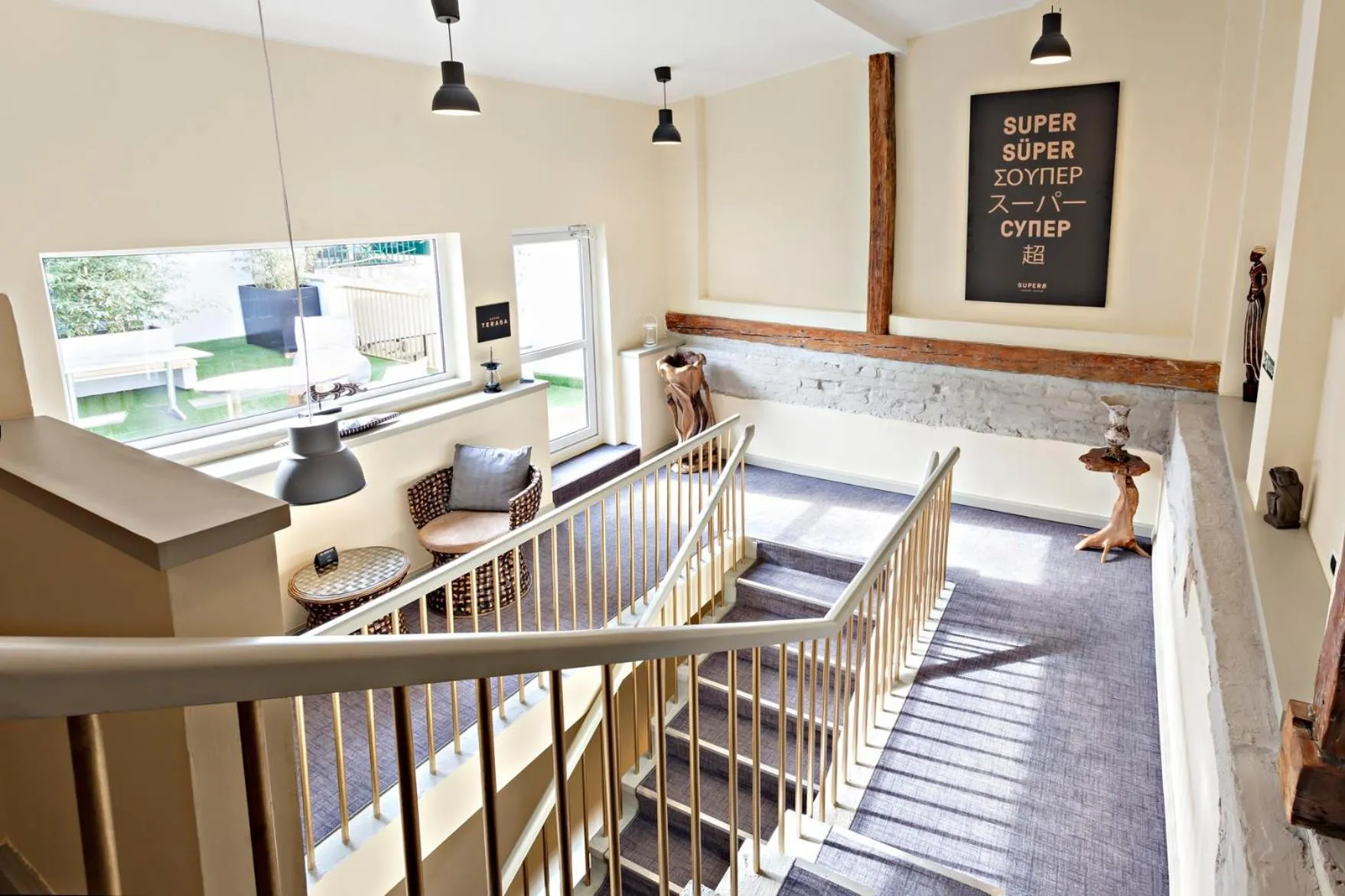 Seating area in SuperB Luxury Suites