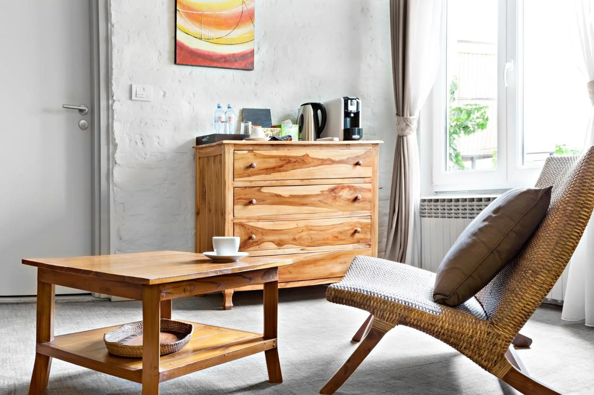 Seating area in SuperB Luxury Suites