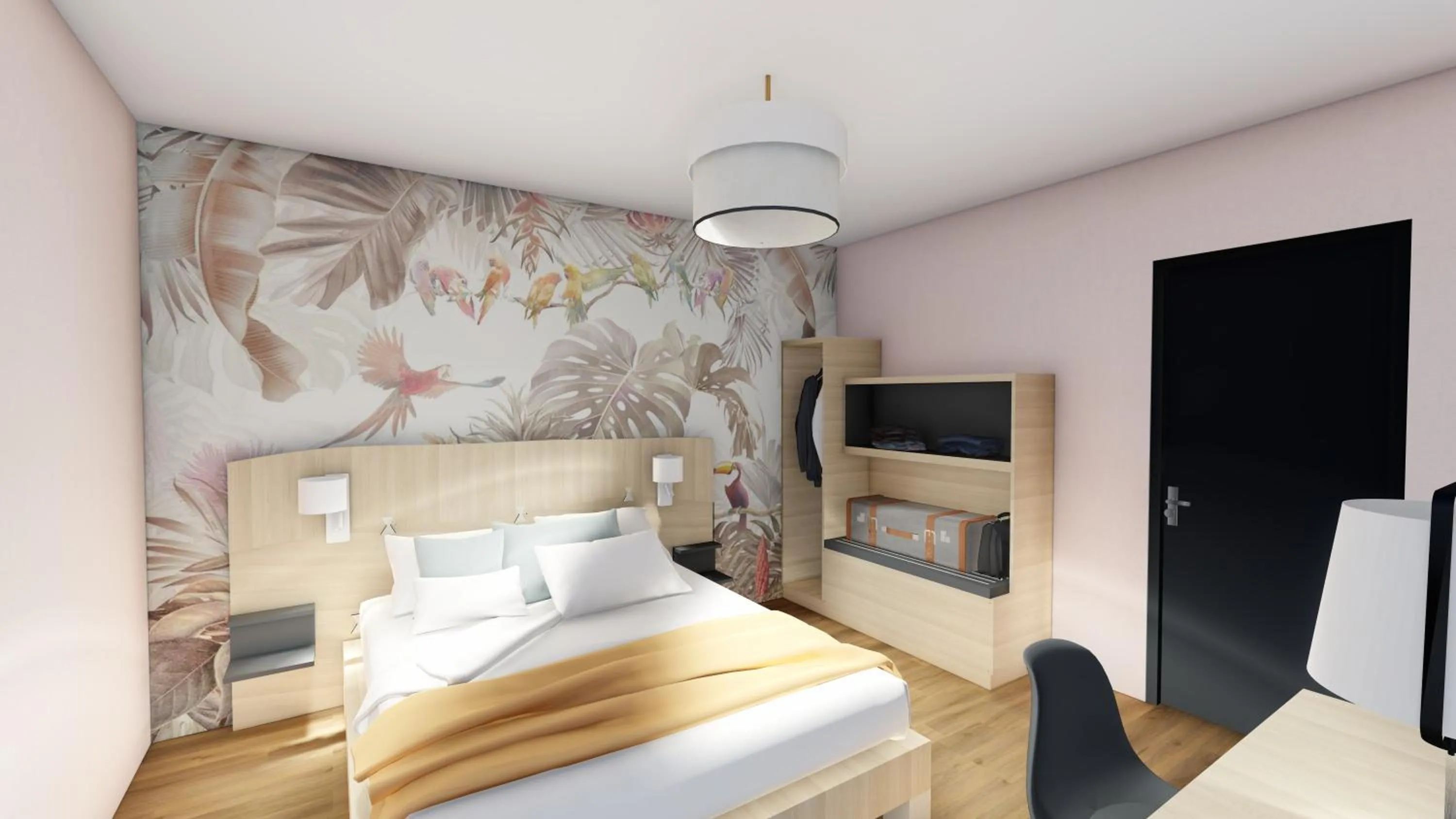 Shower, Bed in Logis Hôtel Restaurant Le Chêne Vert