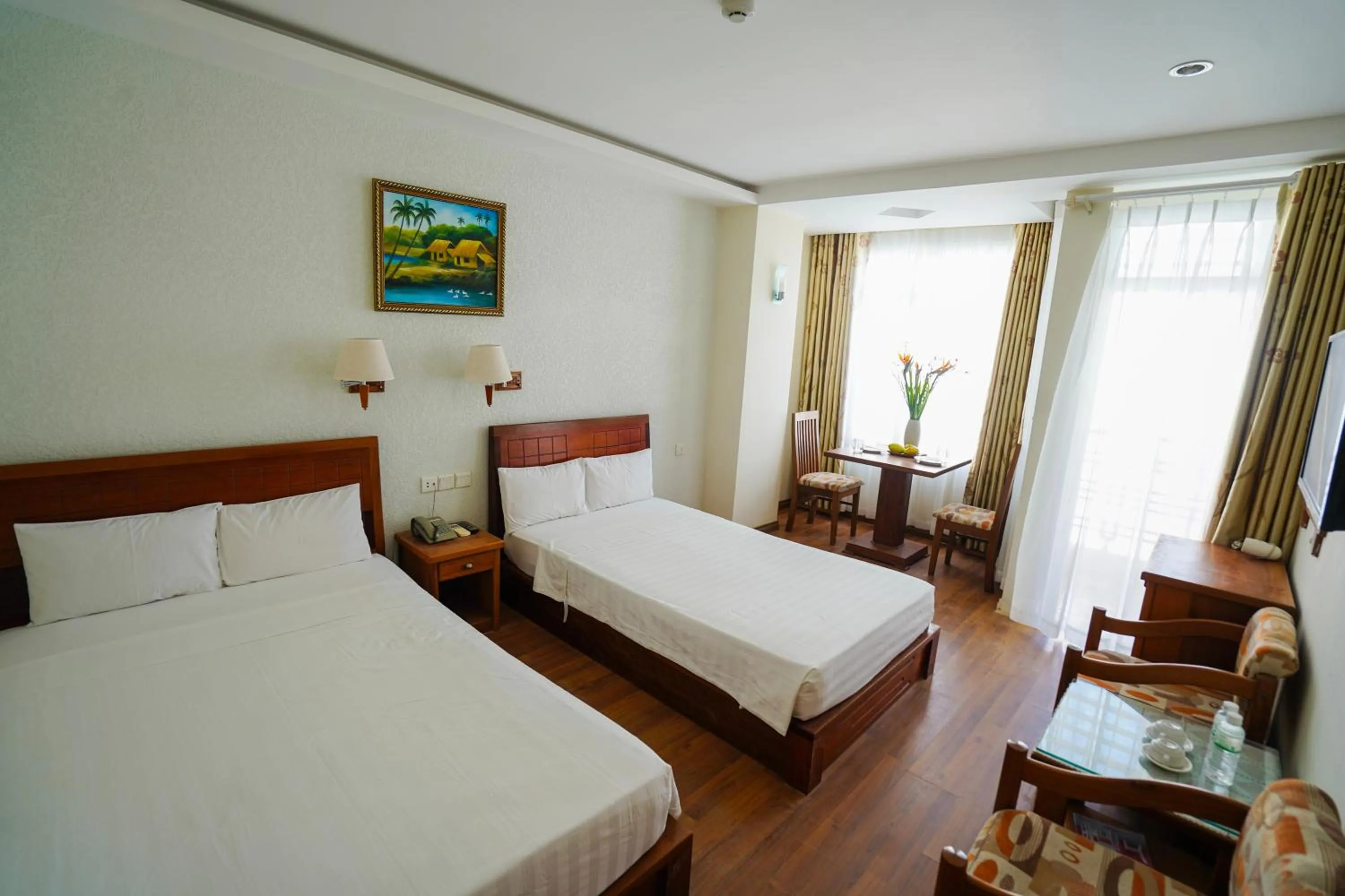 Bed in Golden Sea Hotel