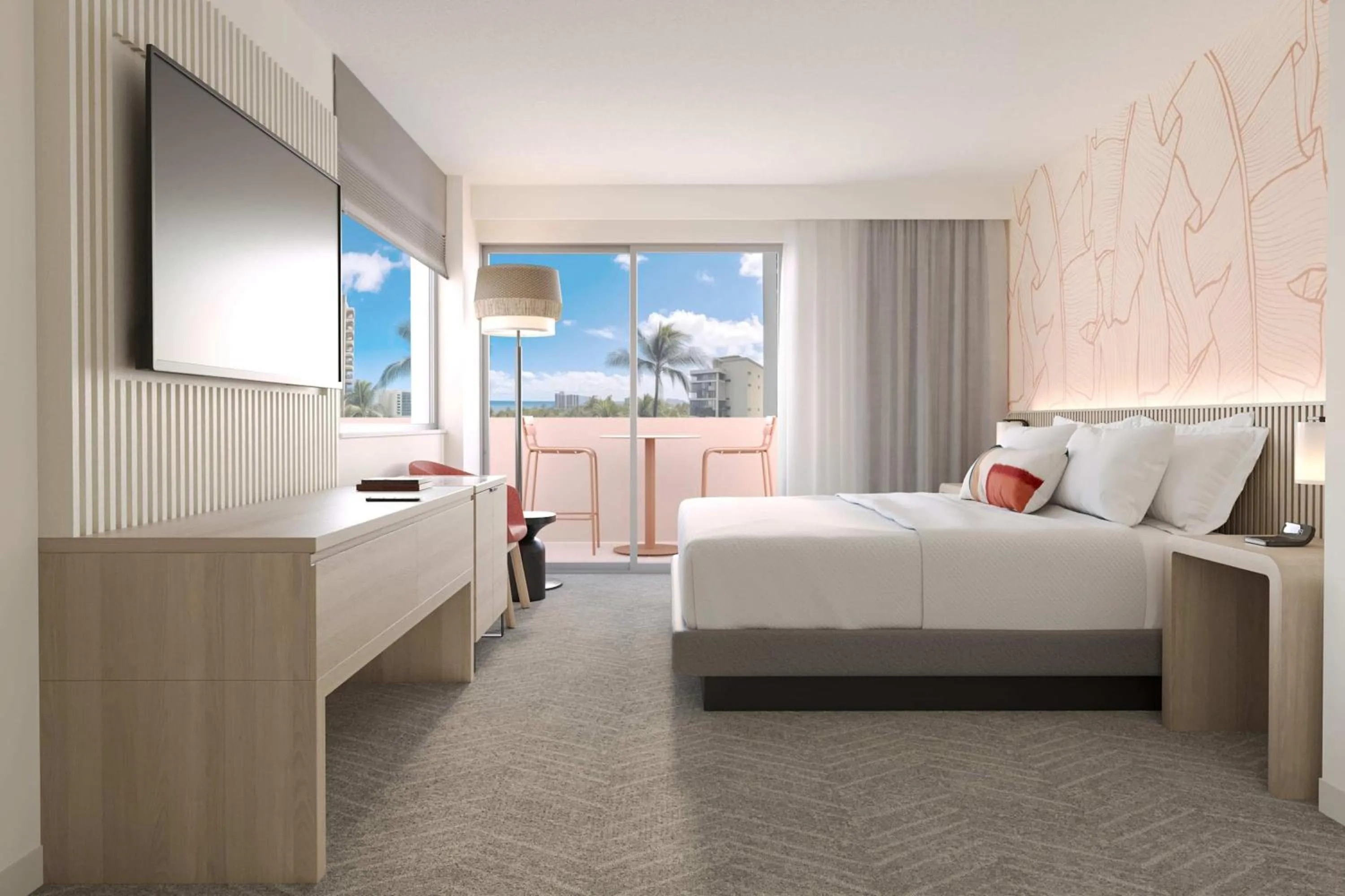 Bed in The Ambassador of Waikiki, Tapestry Collection by Hilton