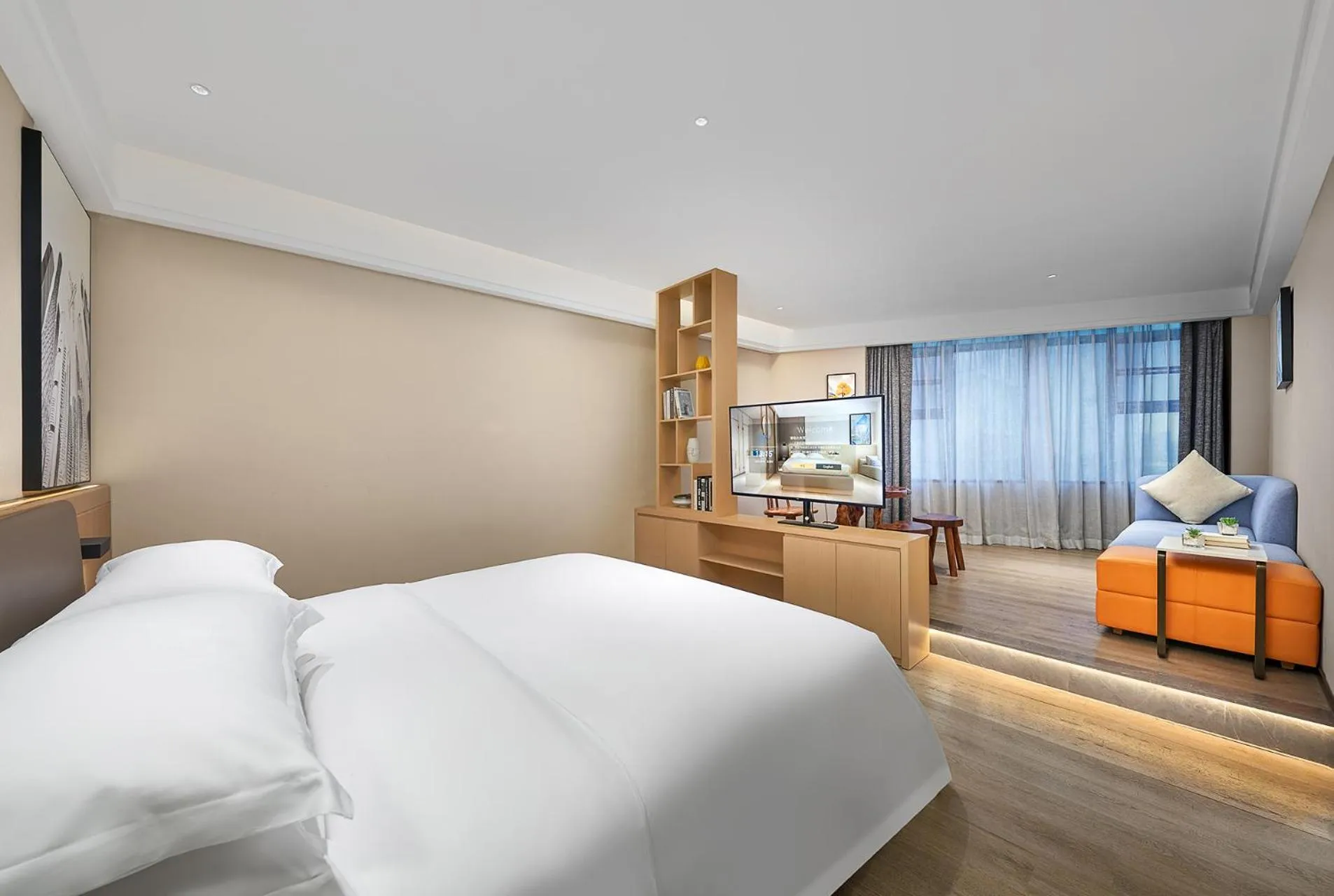 Bed in Fengyue Light Shang Hotel Guangzhou Baiyun Airport Store