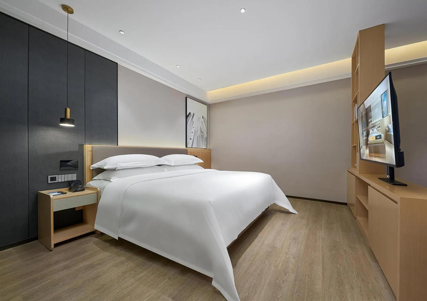 Bedroom, Bed in Fengyue Light Shang Hotel Guangzhou Baiyun Airport Store