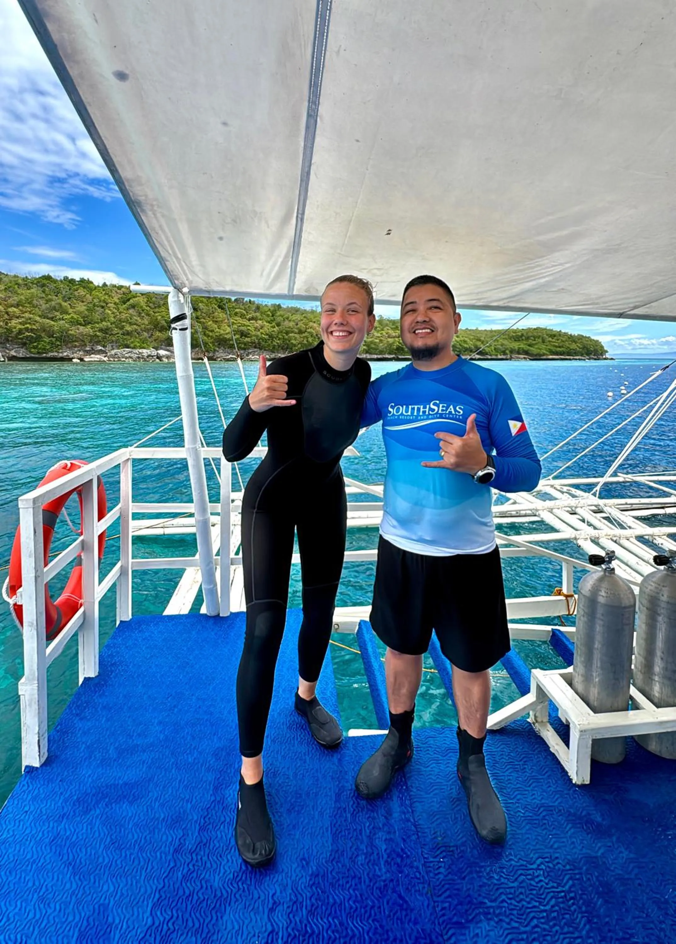 People in Southseas Beach Resort and Dive Center