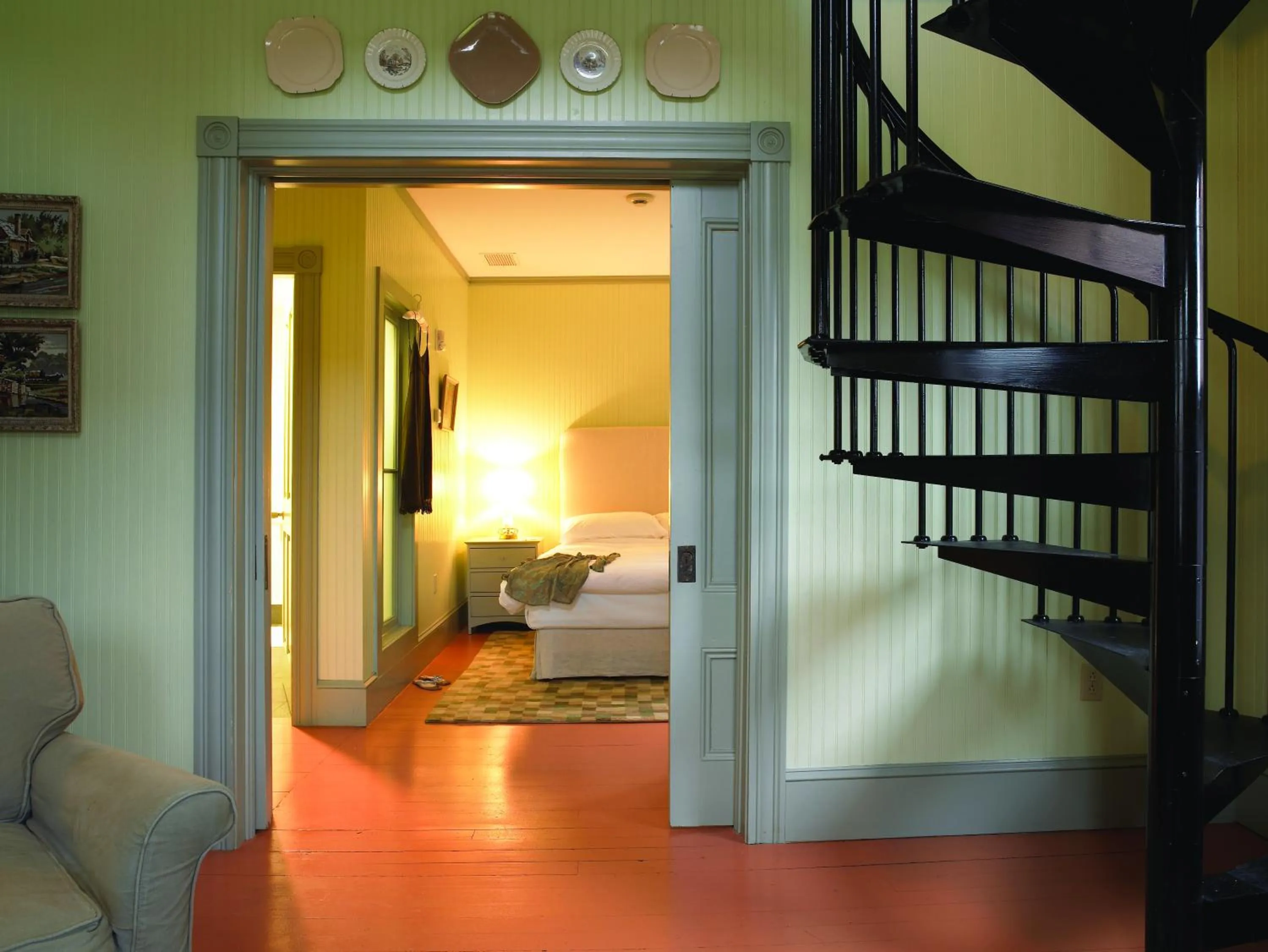 Decorative detail, Bed in The Porches Inn at Mass MoCA