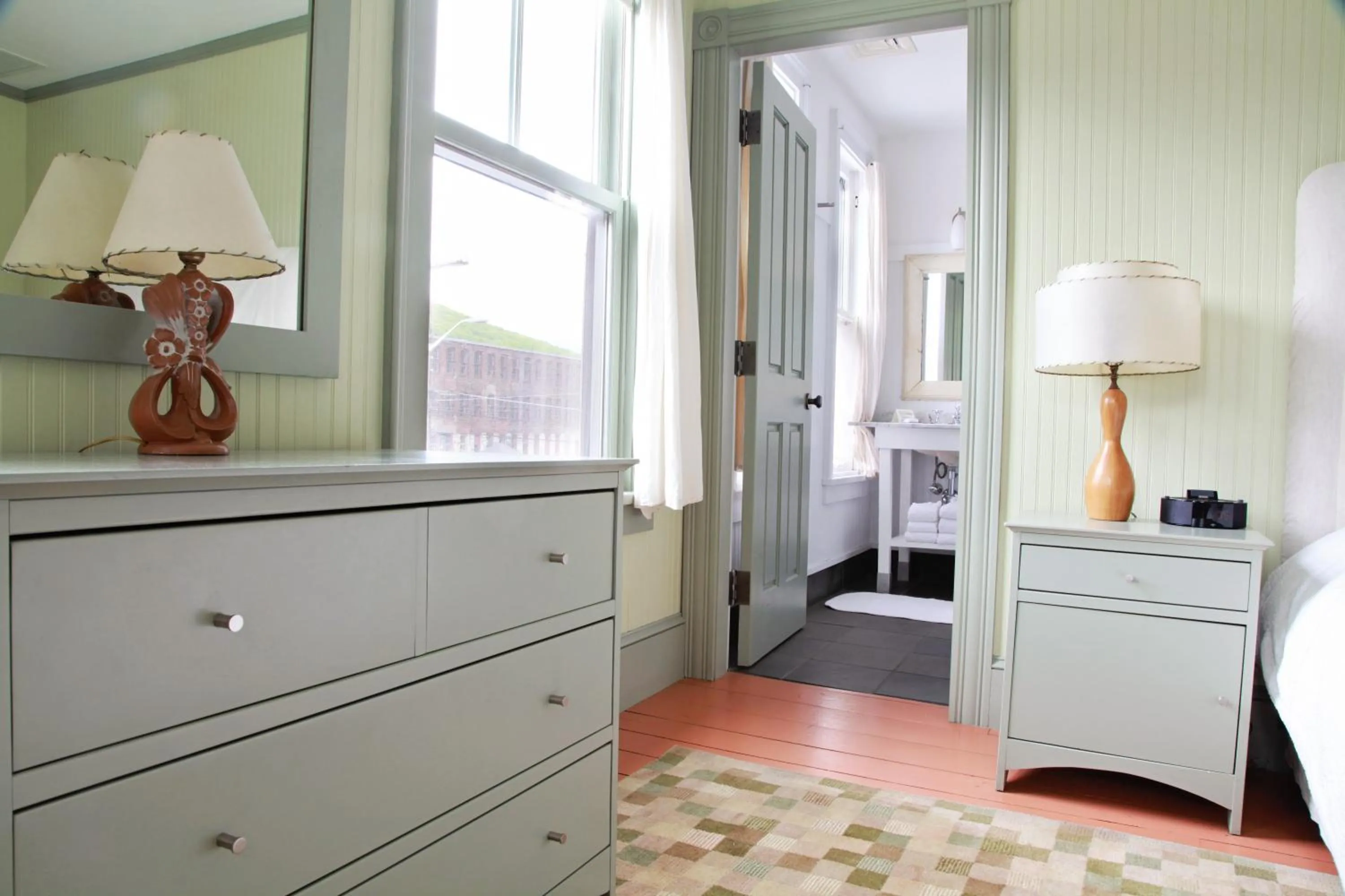 Decorative detail, Bed in The Porches Inn at Mass MoCA