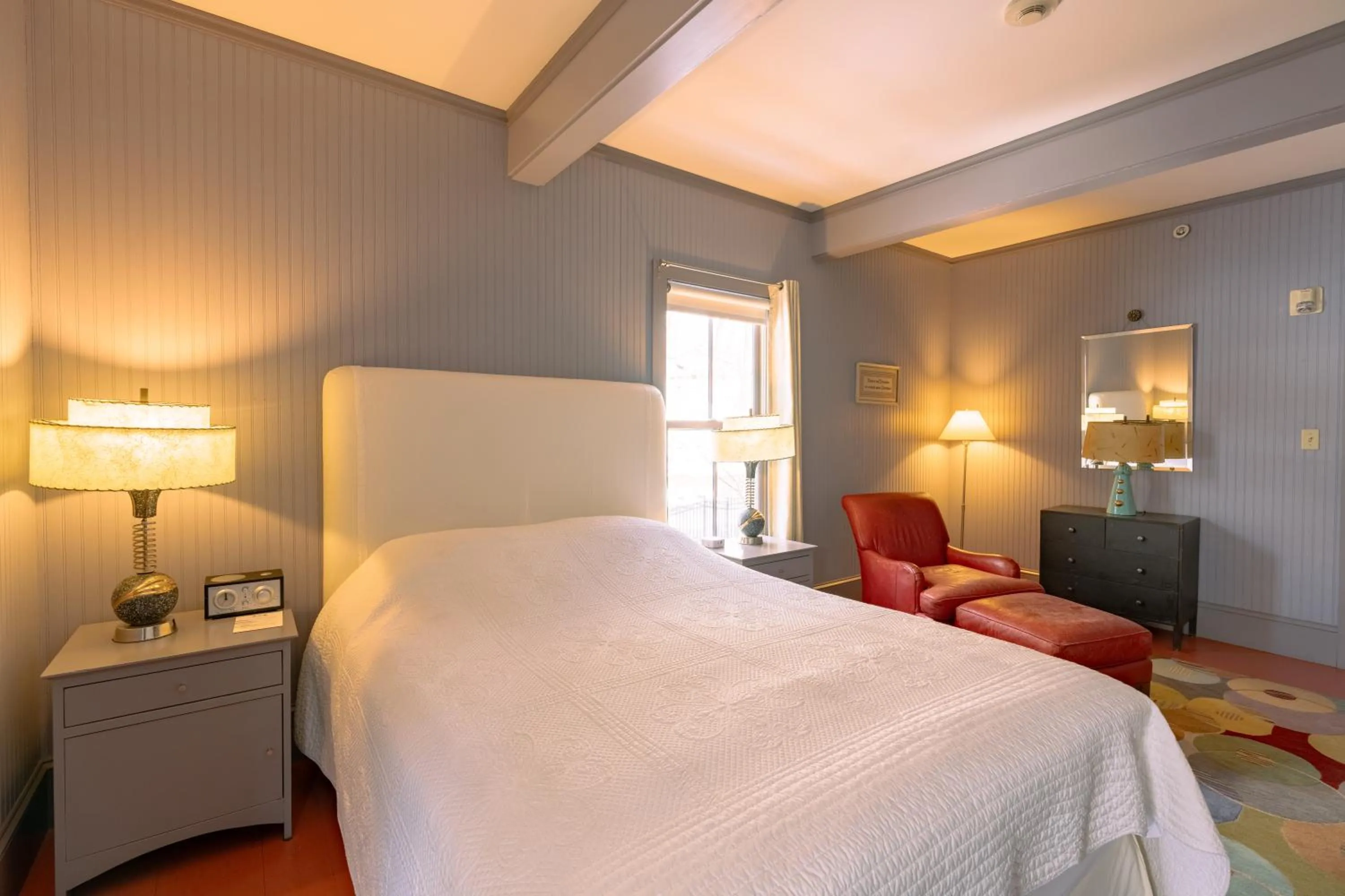 Bed in The Porches Inn at Mass MoCA