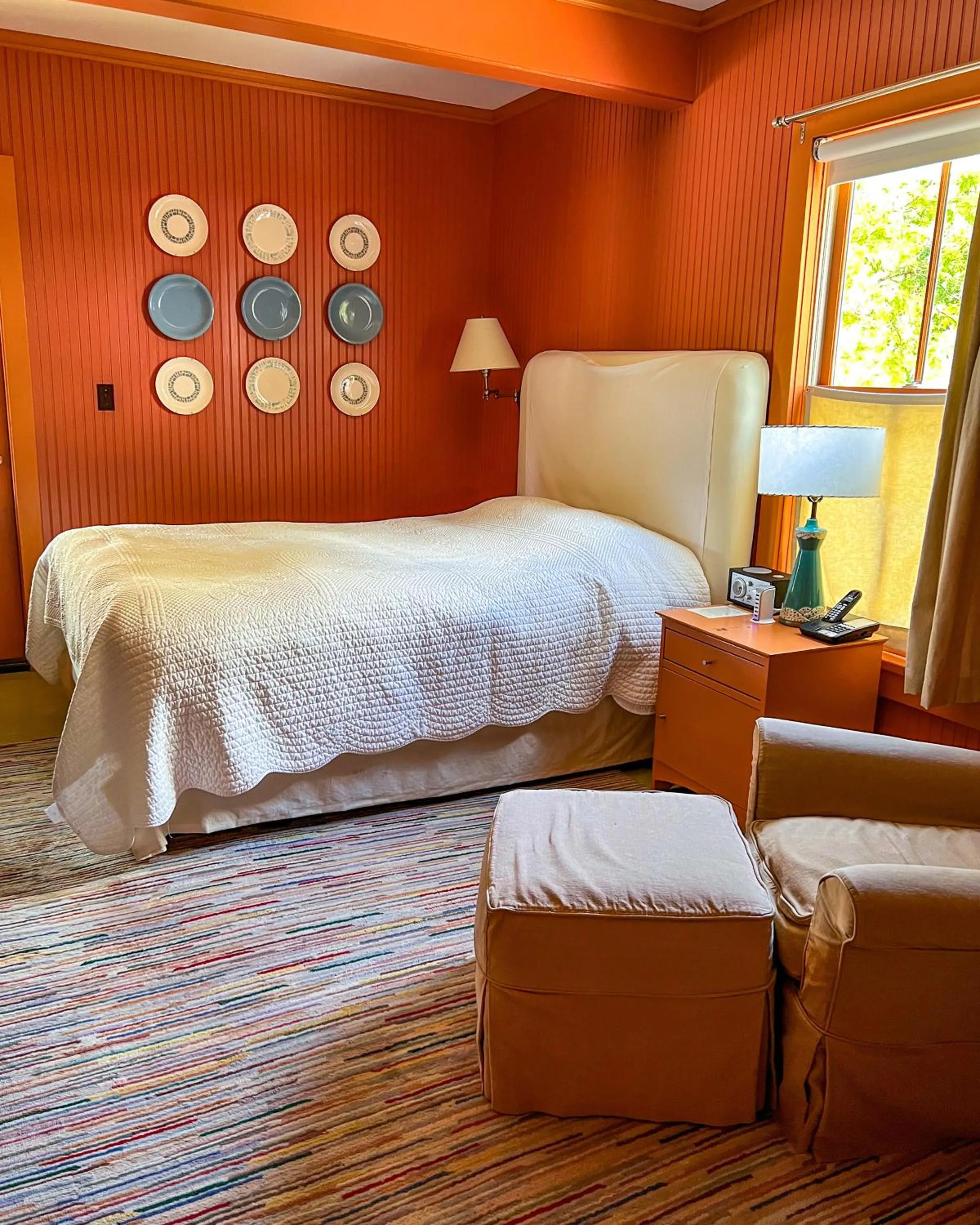 Bed in The Porches Inn at Mass MoCA