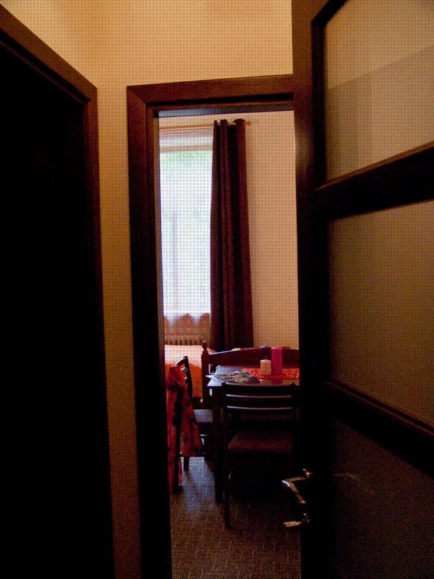 Seating area in Hostel Lux